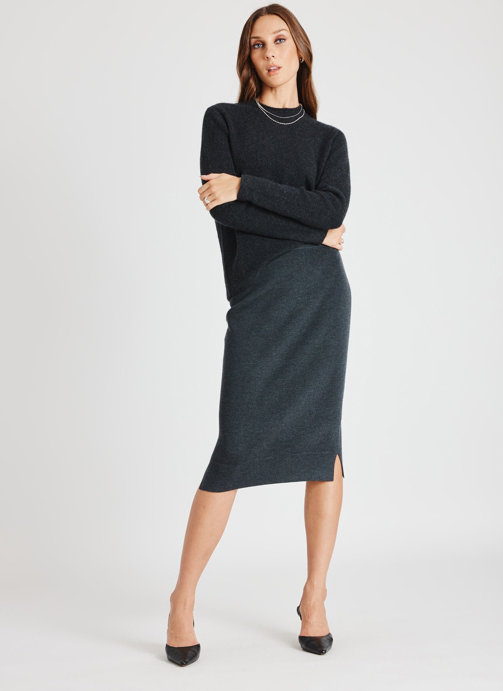 Dreamy Knit Skirt ?? || Heather Charcoal