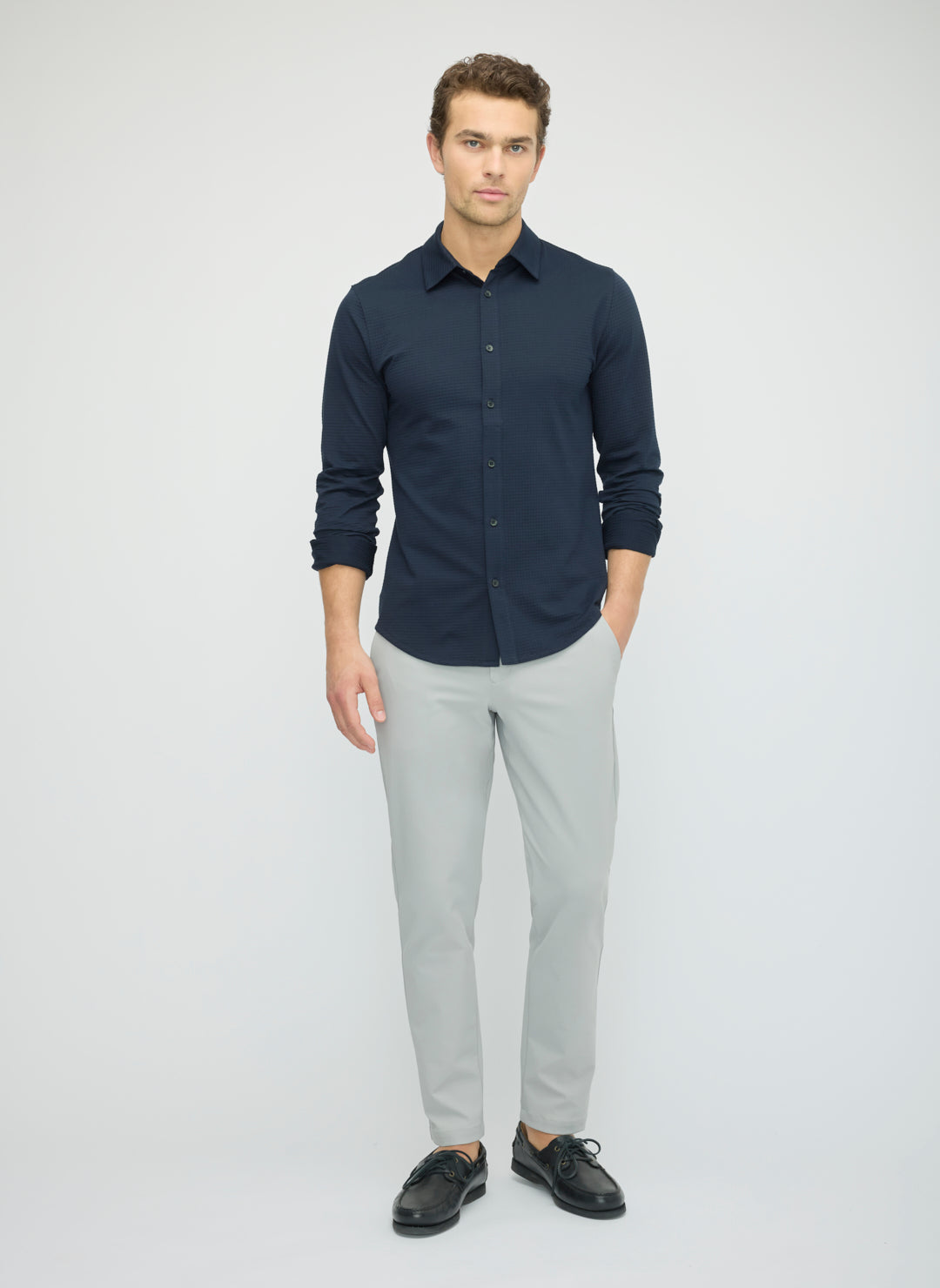 grey dress shirt with khaki pants Men's Light Grey Suit Pants main image 0