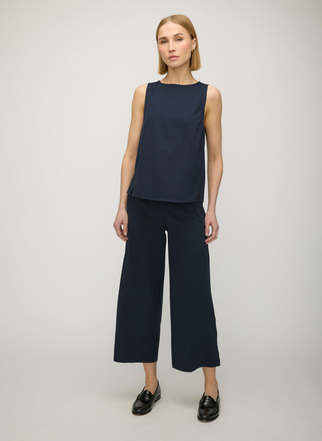 KHOKI　\"Wide-leg cropped pants 　col.Navy Maven Wide Leg Cropped Pants | Women's Pants – Kit and Ace