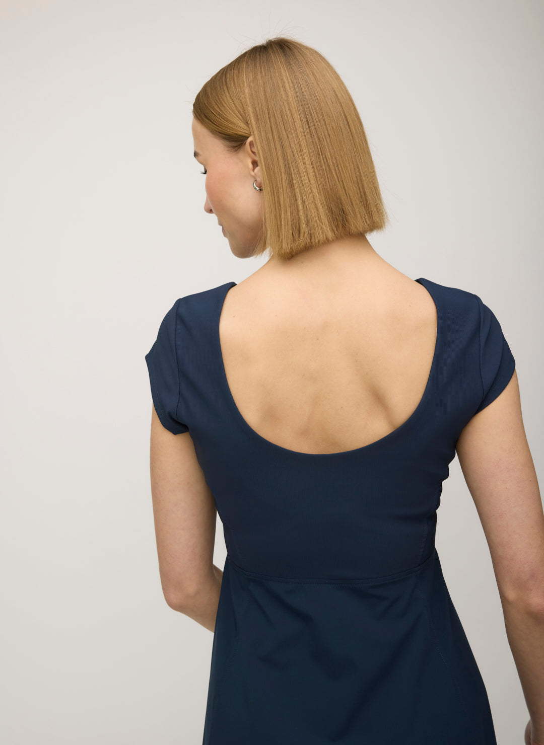 kit and ace brushed wave dress gray Kit Ace Wave Dress Women 10 Blue Modal Cashmere Blend Asymmetrical Midi Comfort