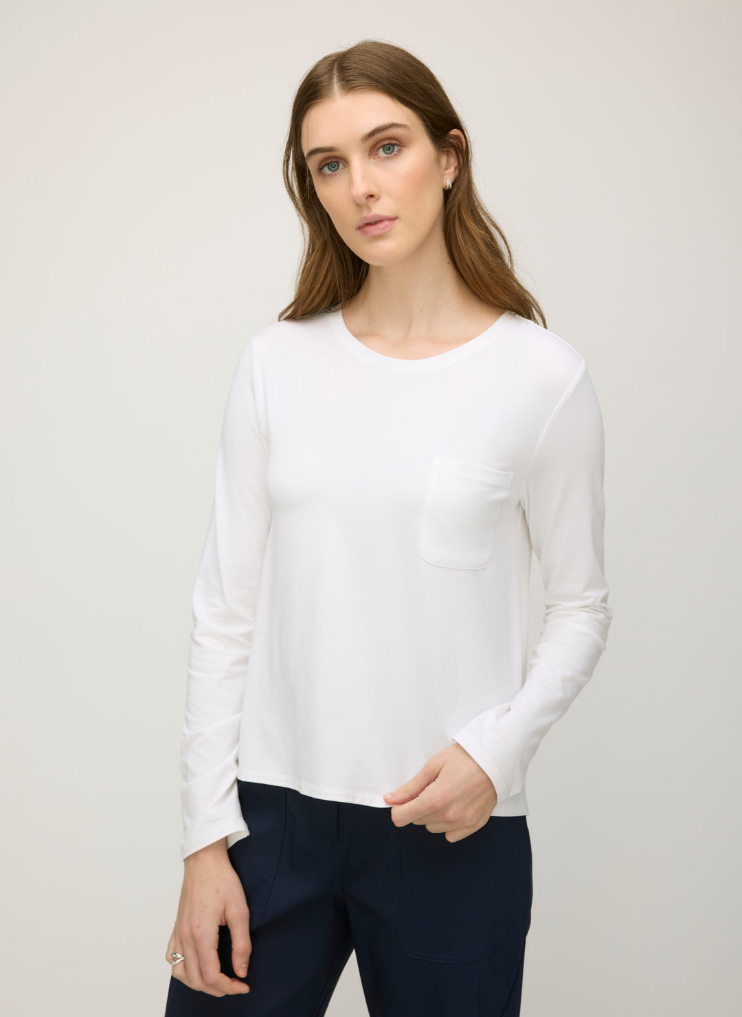 Londyn Long Sleeve Swing Pocket Tee | Women's T-Shirts – Kit and Ace