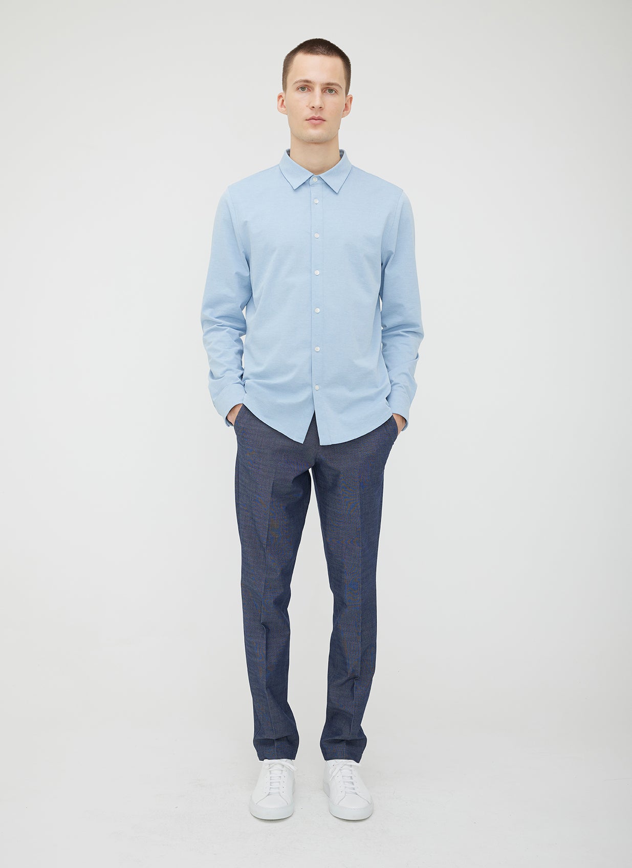 City Tech Shirt Slim Fit ?? || Light Blue Chambray
