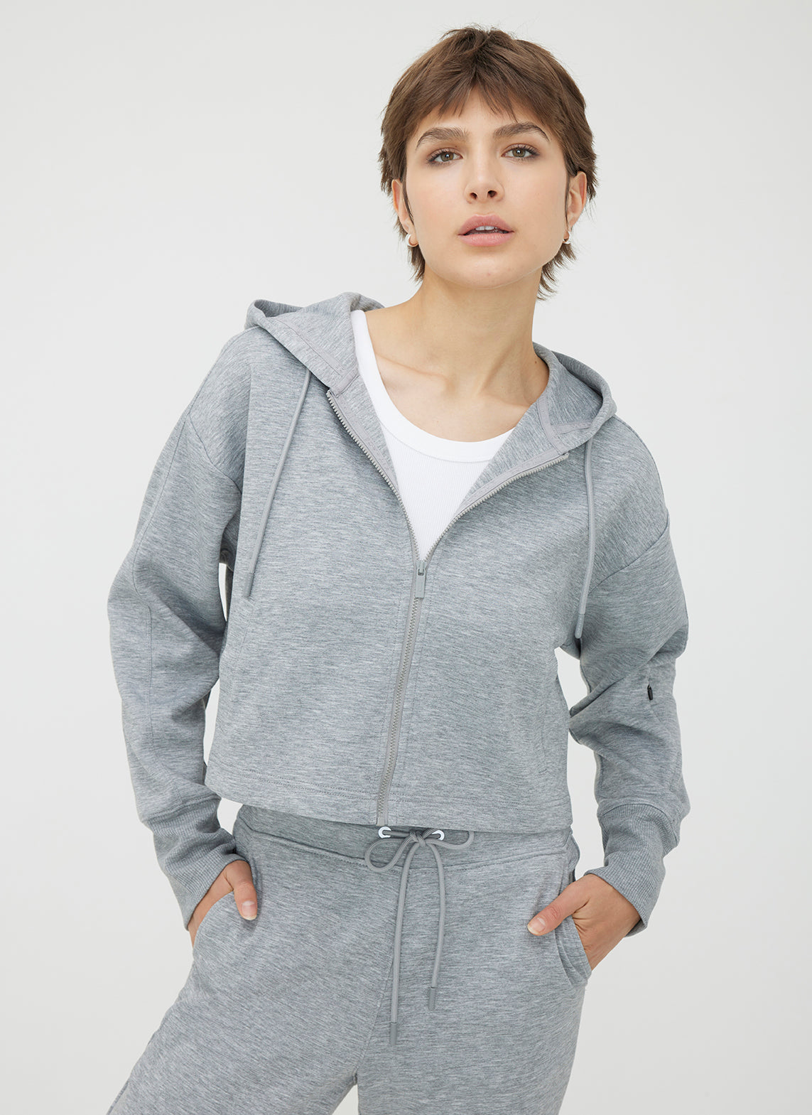 Performance Full Zip Hoodie ?? | S || Light Grey Melange