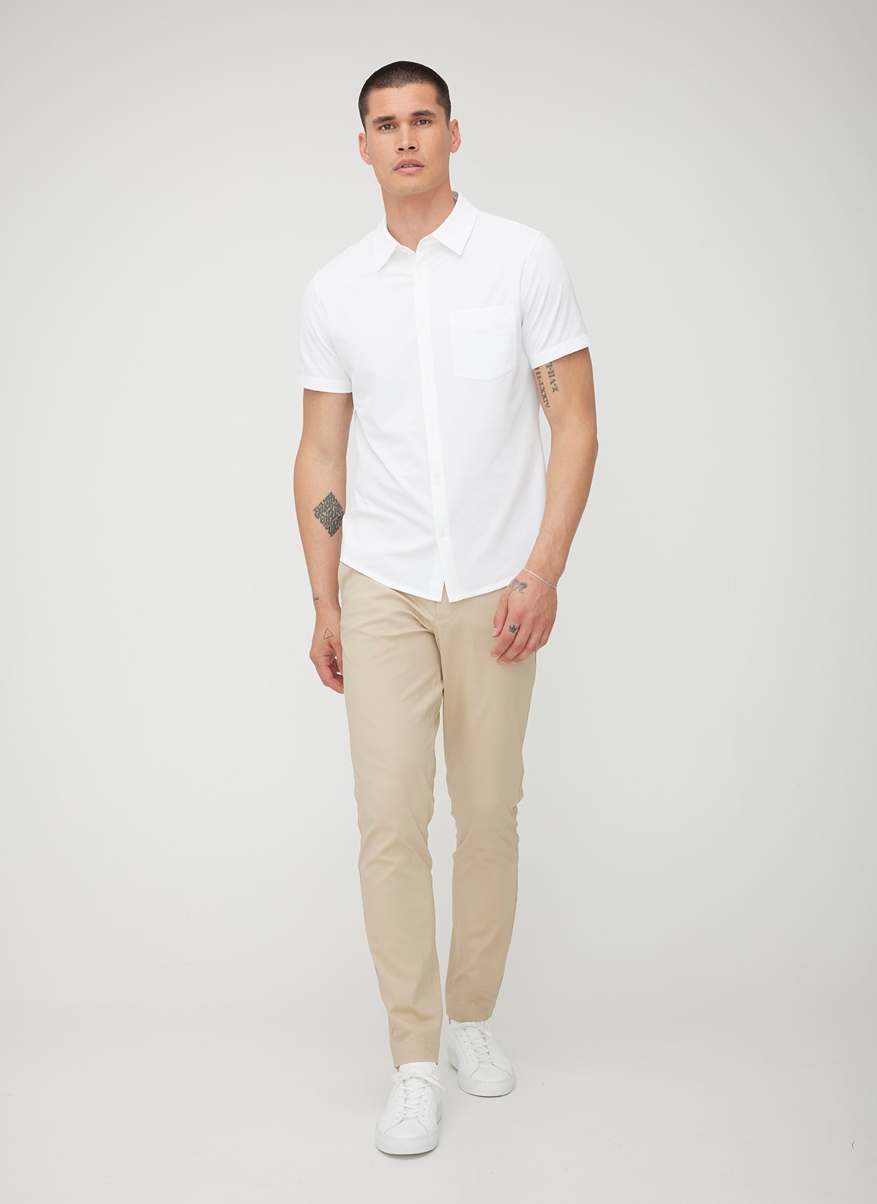 short sleeve dress shirt with slacks COOFANDY Men's 2Pcs Summer Outfit-Short Sleeve/Button Down shirt/Loose Pant Sets: $48.99