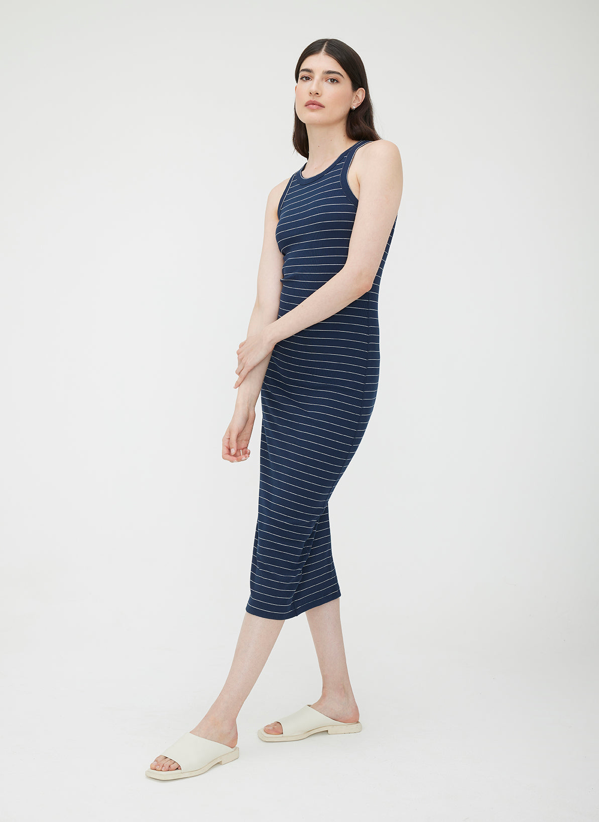Cyprus Market Dress ?? | S || Navy/Bright White Stripe