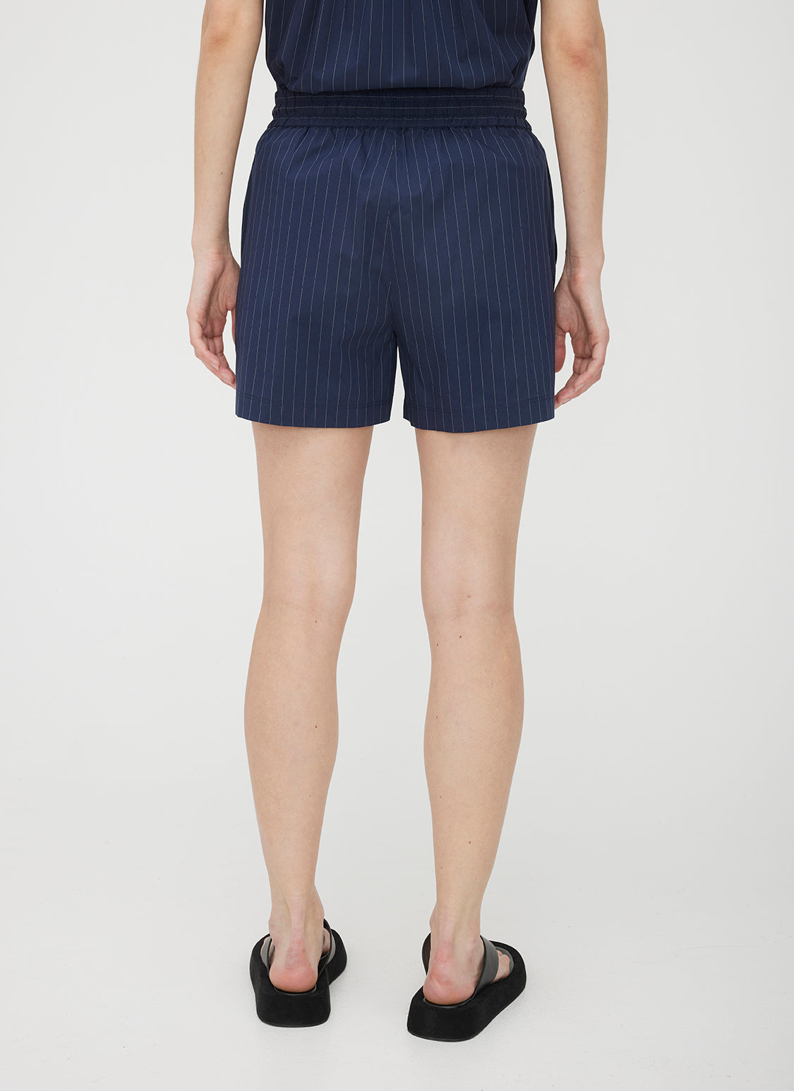 Marbella Elastic Poplin Shorts ?? | S || Navy/Bright White Stripe