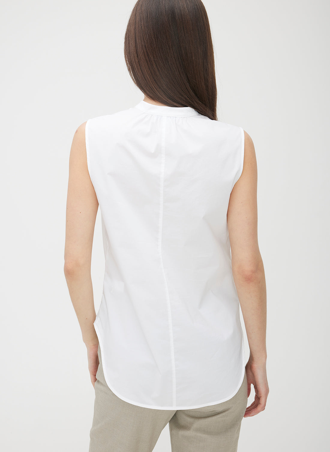 Marbella Sleeveless Poplin Shirt ?? | S || Bright White