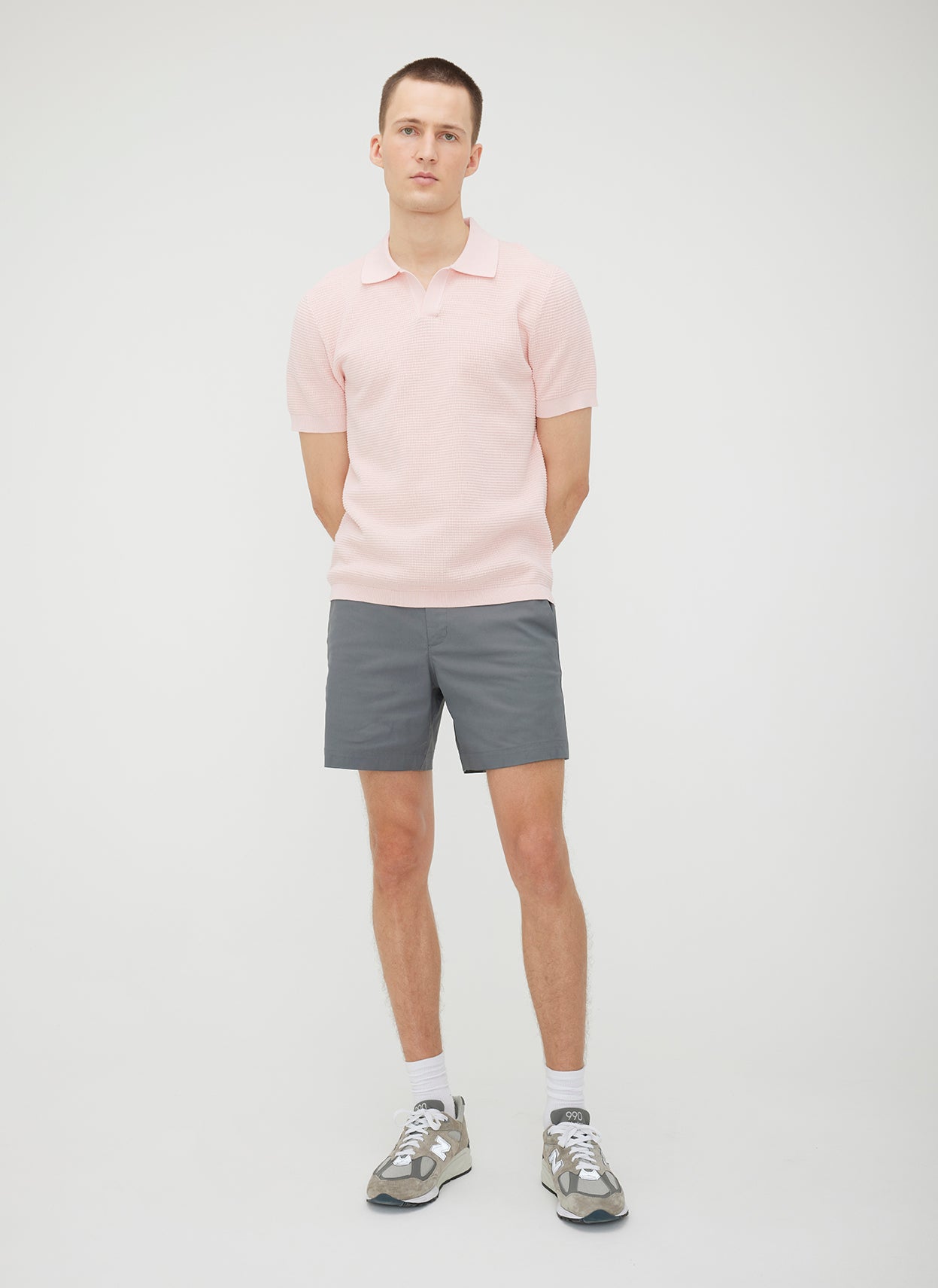 Urban Relaxed Polo Sweater ?? || Shell Pink