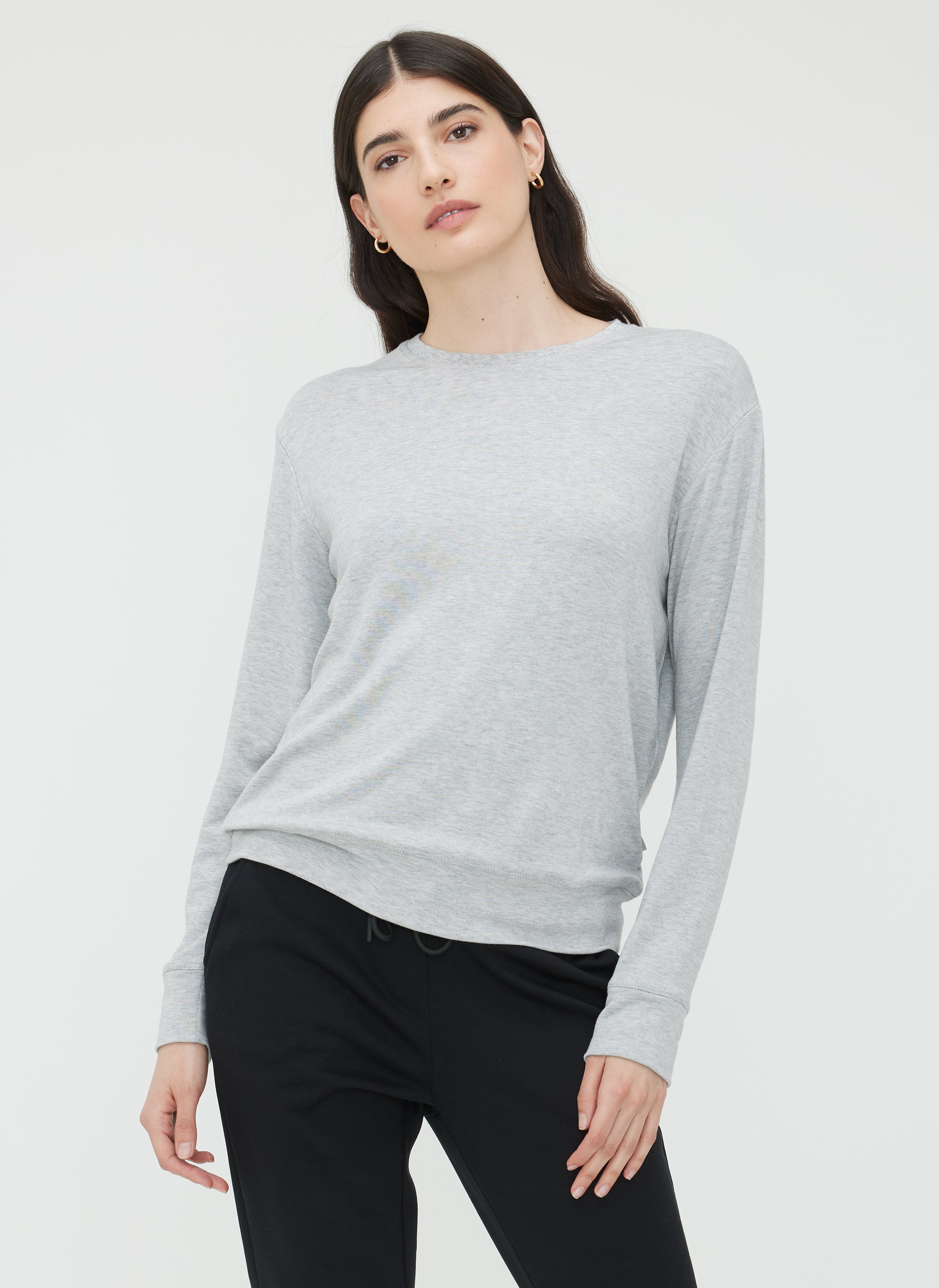Devon Long Sleeve Pullover ?? | S || Light Grey Melange