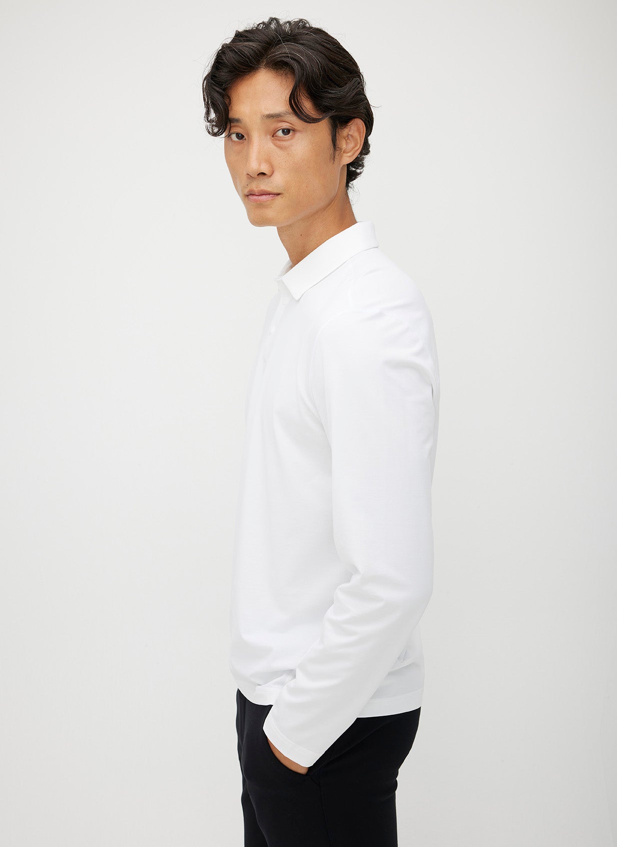 【ANDAR】 Men's Combi Polo Relaxed Fit Long Sleeve / 追跡付 City_Tech_Long_Sleeve_Polo_-