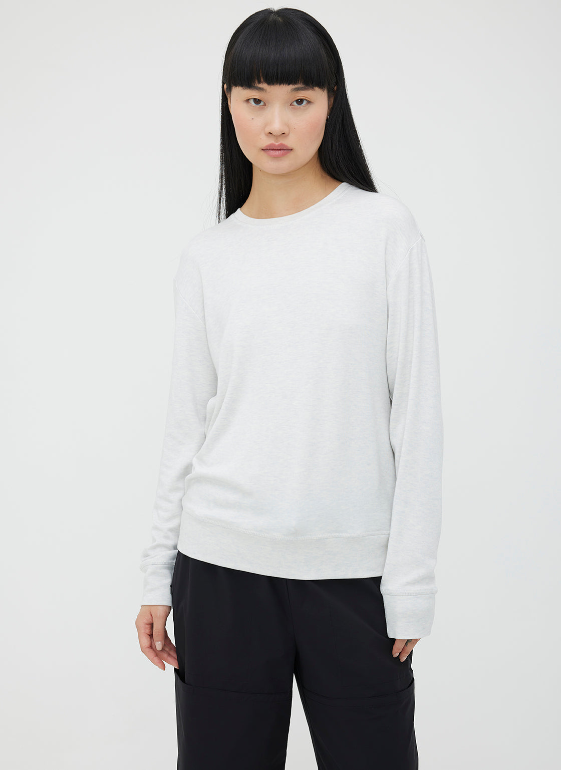 Devon Long Sleeve Pullover ?? | S || White Melange 