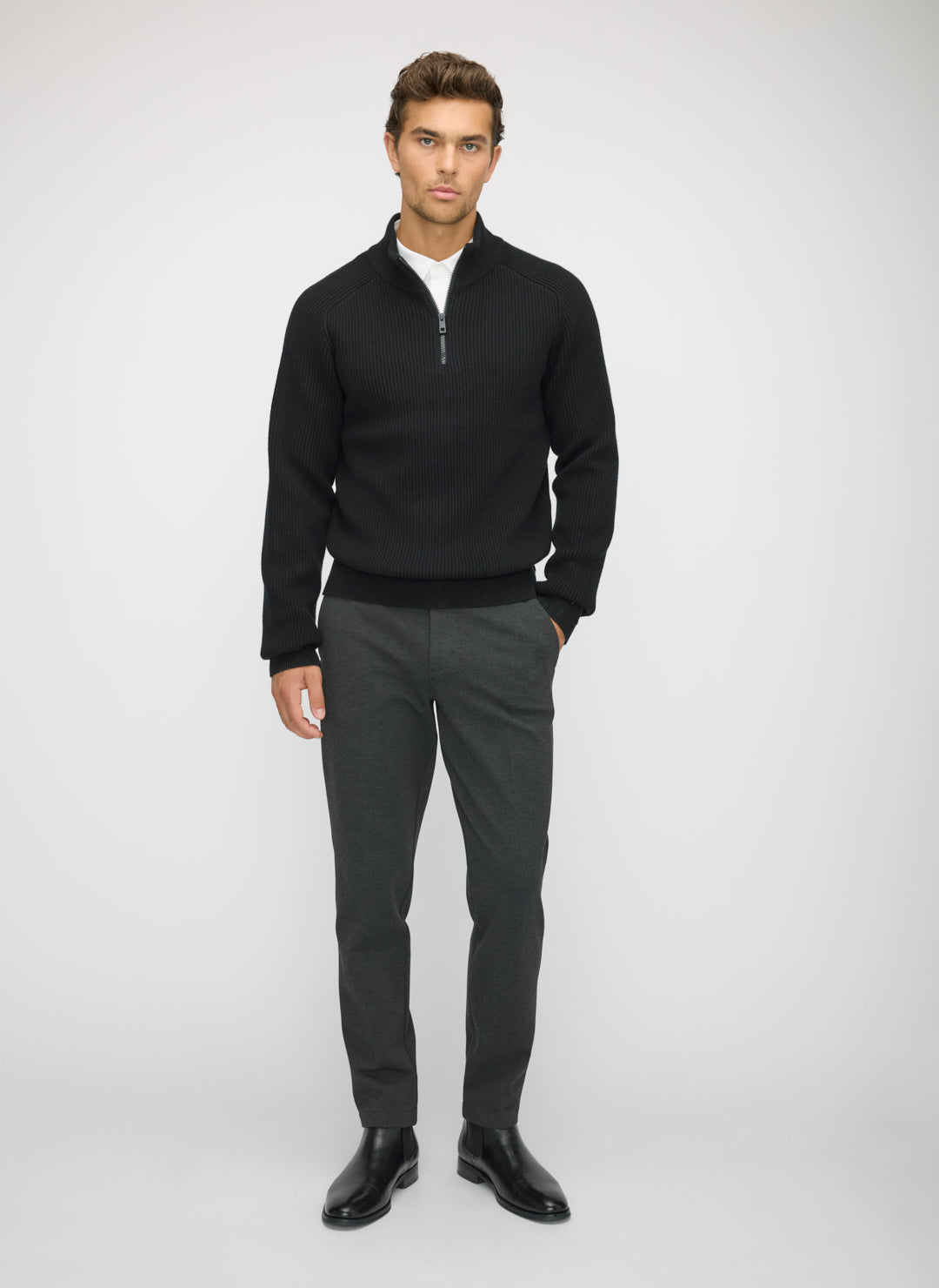 Merino Cotton 1/4 Zip Sweater