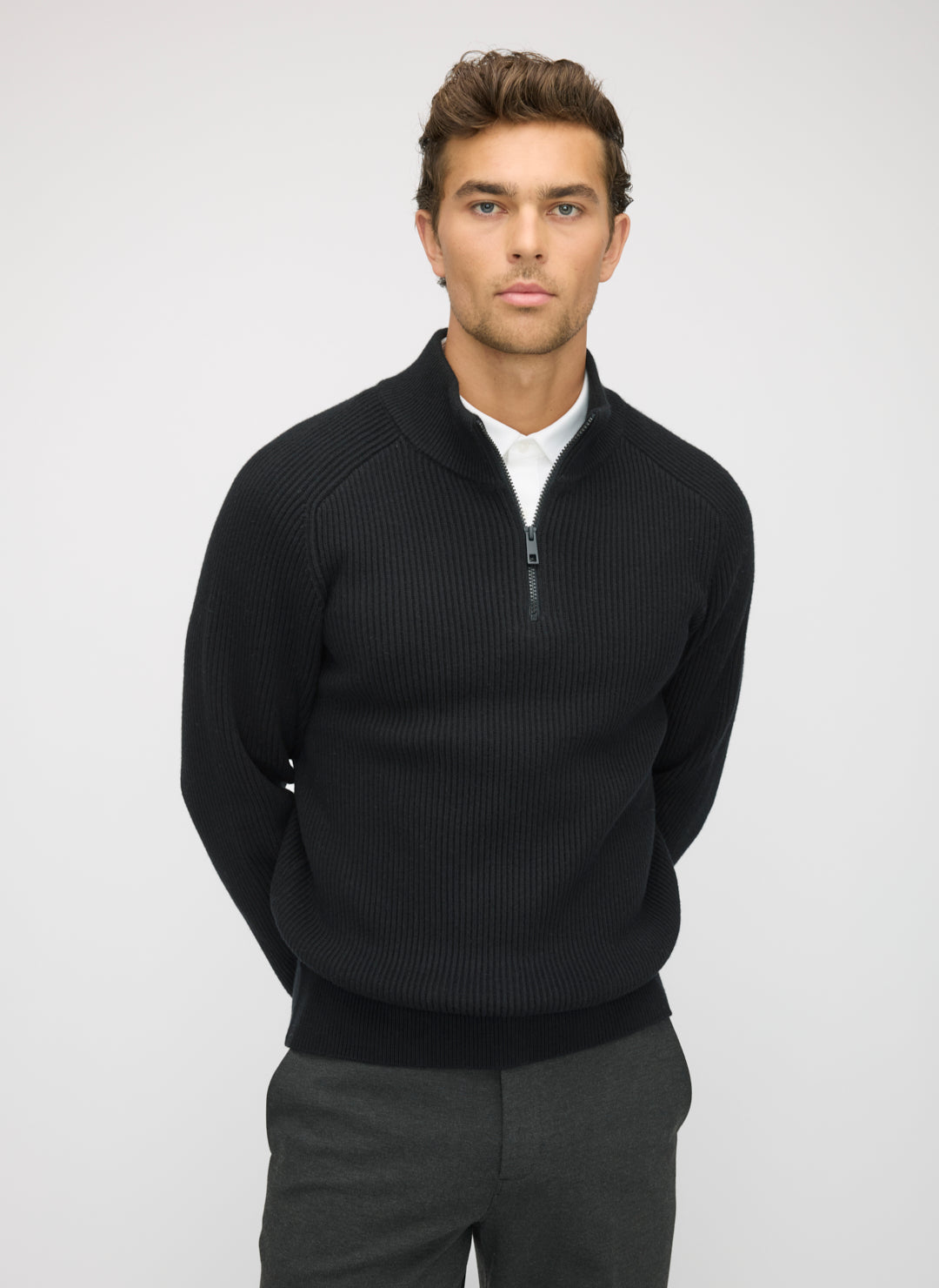 Merino Cotton 1/4 Zip Sweater