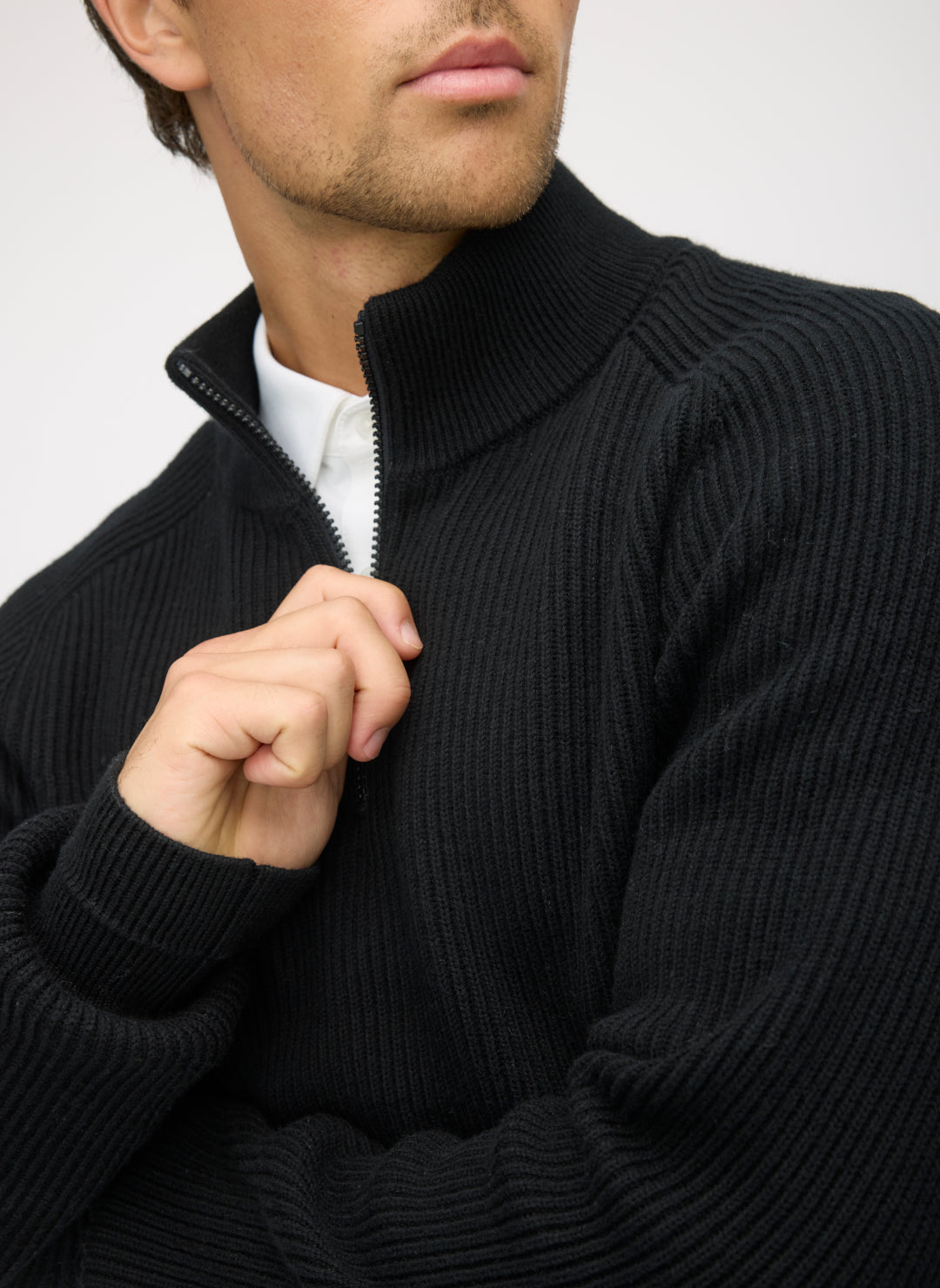 Merino Cotton 1/4 Zip Sweater