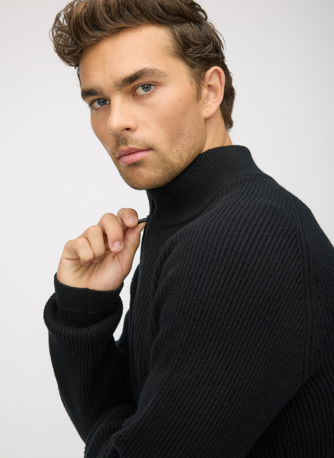 Merino Cotton 1/4 Zip Sweater