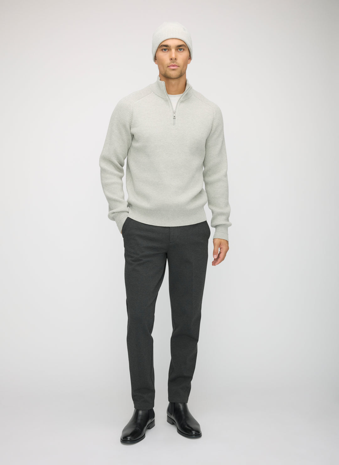 Merino Cotton 1/4 Zip Sweater