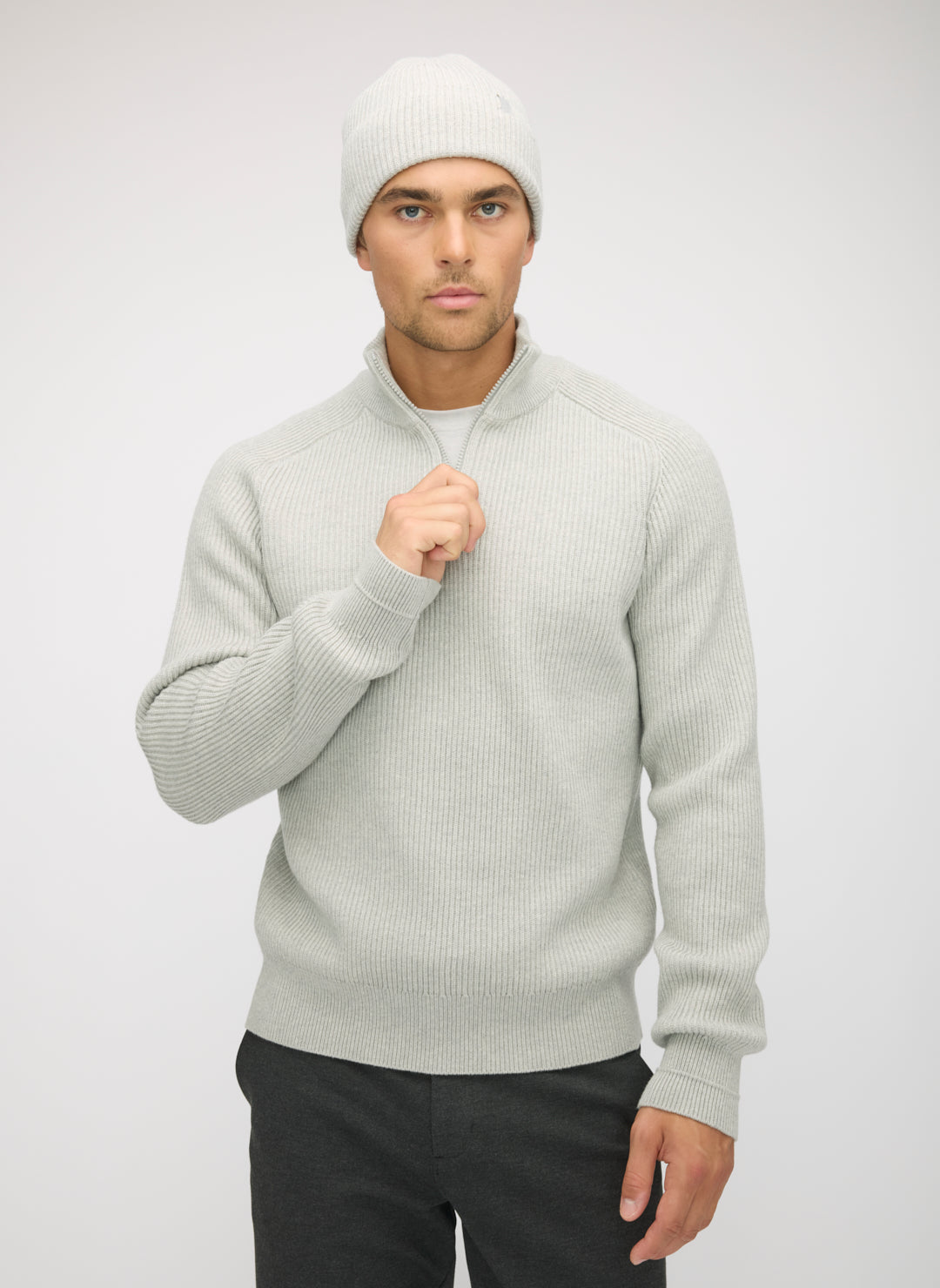 Merino Cotton 1/4 Zip Sweater