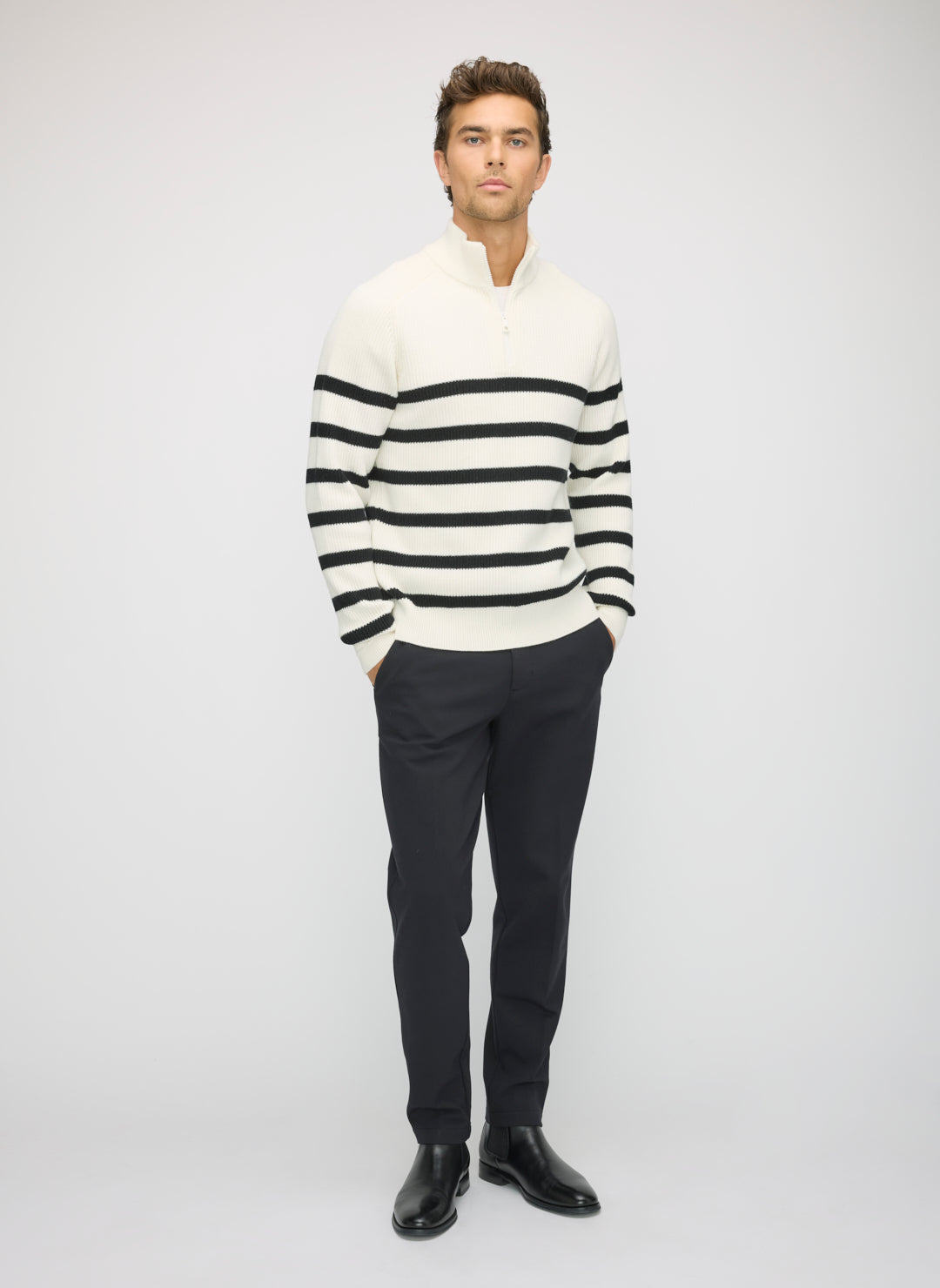 Merino Cotton 1/4 Zip Sweater