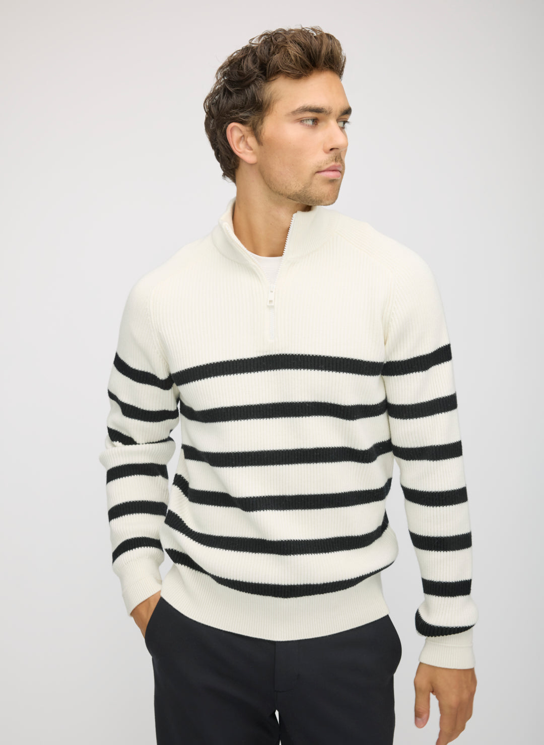 Merino Cotton 1/4 Zip Sweater