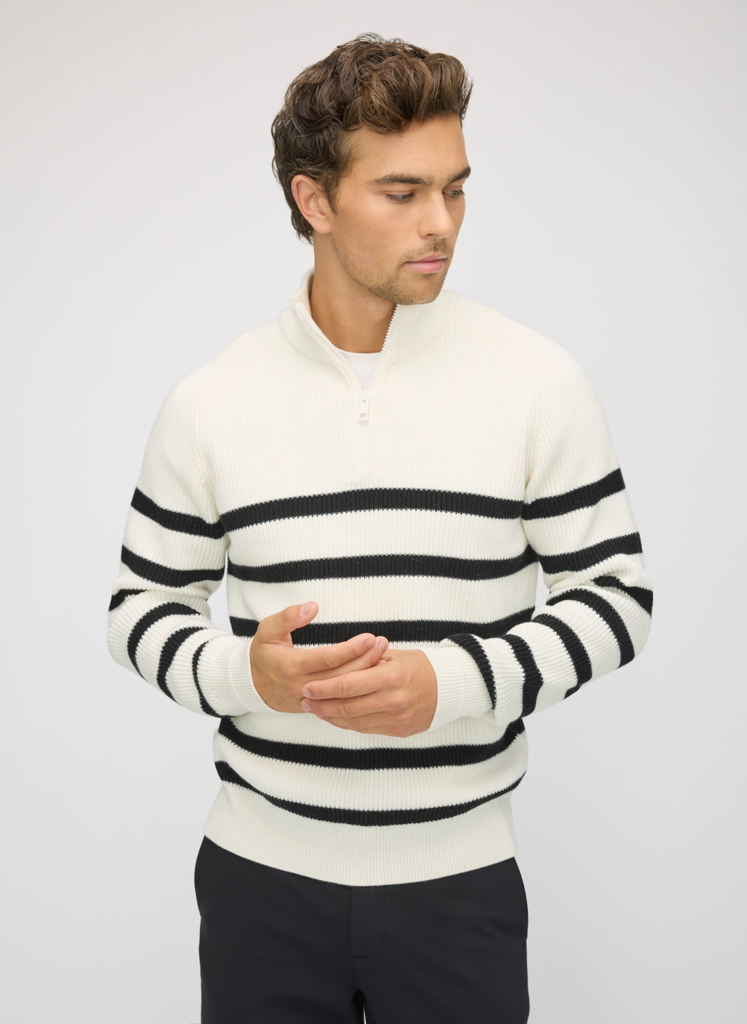 Merino Cotton 1/4 Zip Sweater