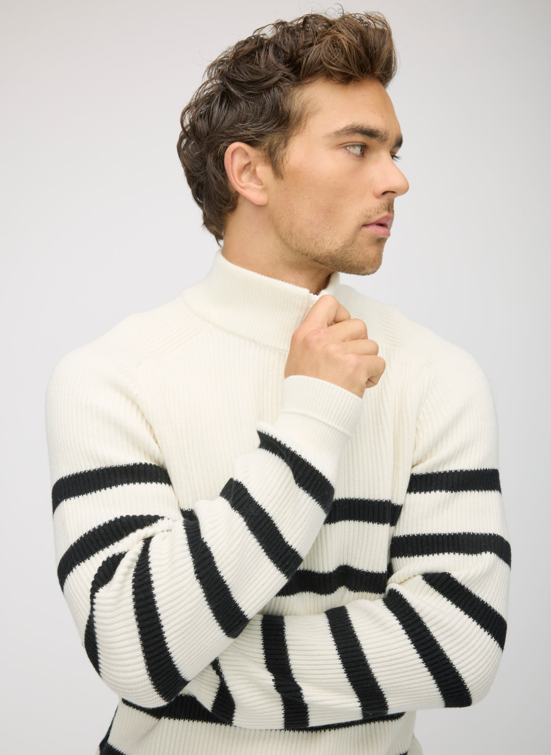 Merino Cotton 1/4 Zip Sweater