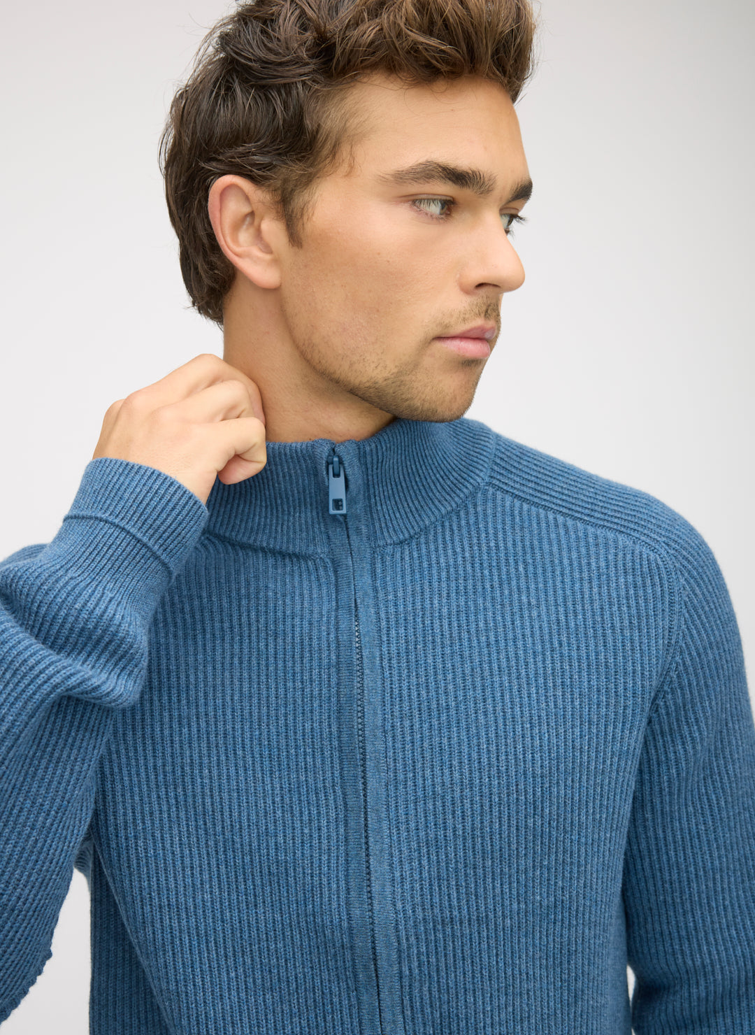 Merino Cotton Full Zip Sweater