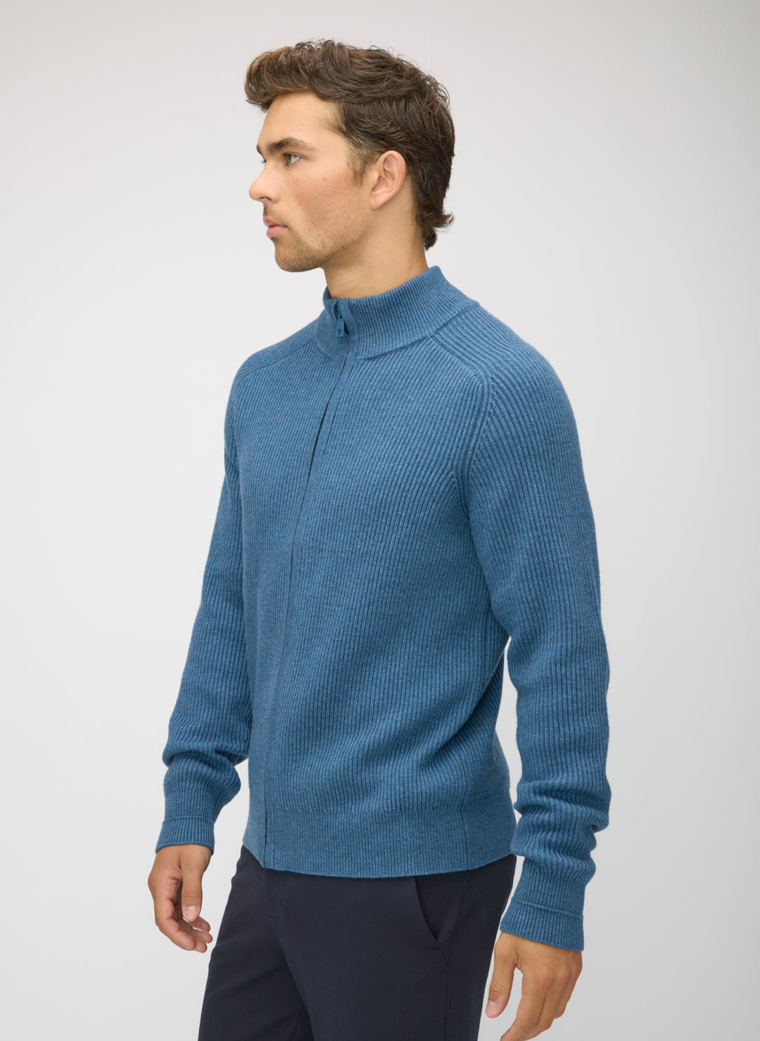 Merino Cotton Full Zip Sweater