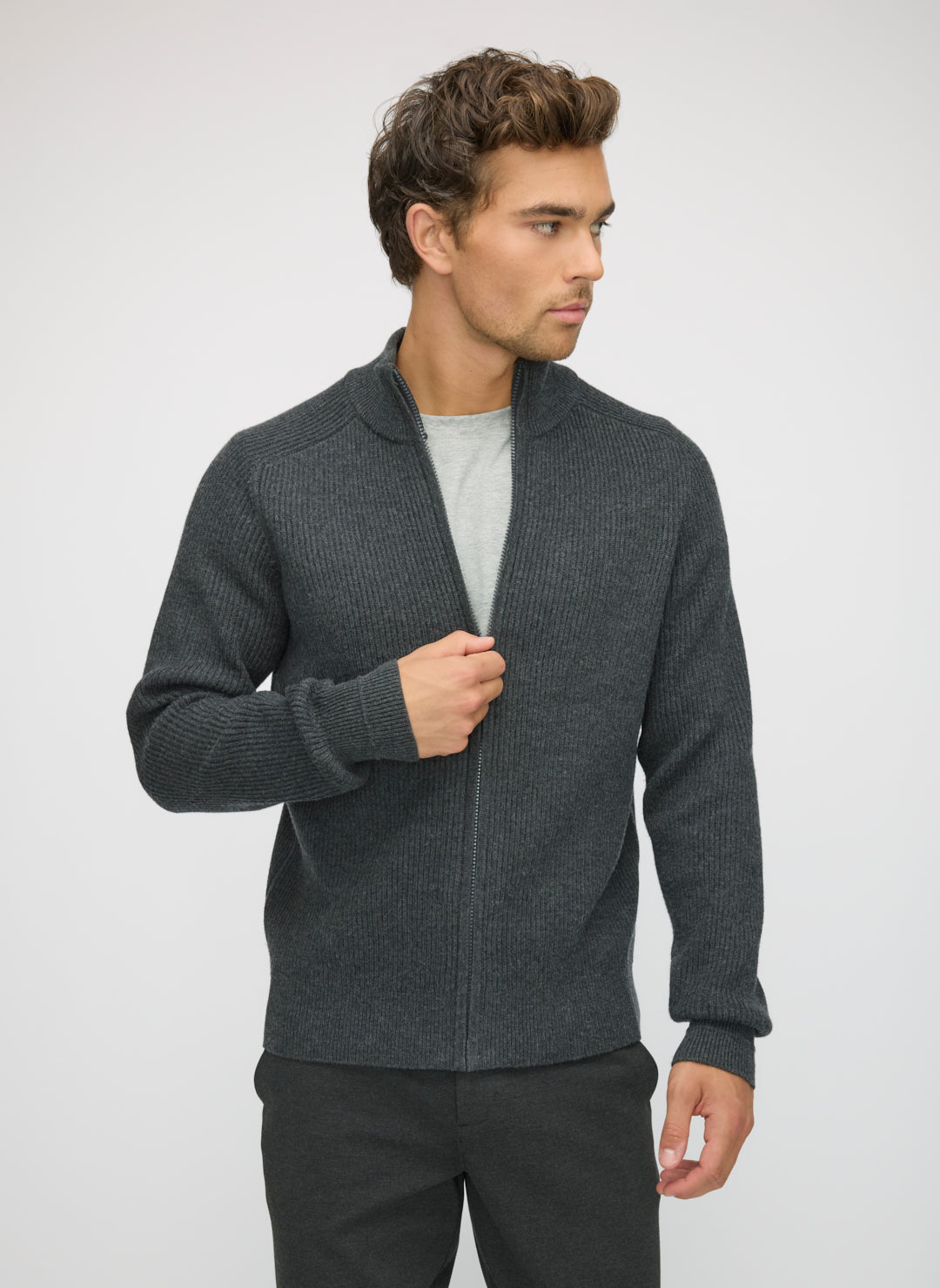 Merino Cotton Full Zip Sweater