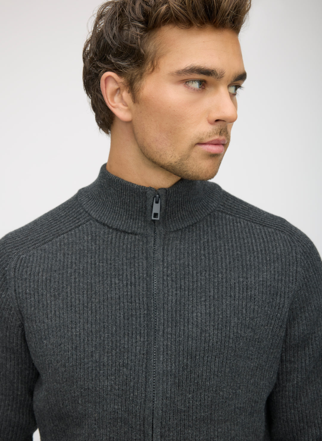 Merino Cotton Full Zip Sweater