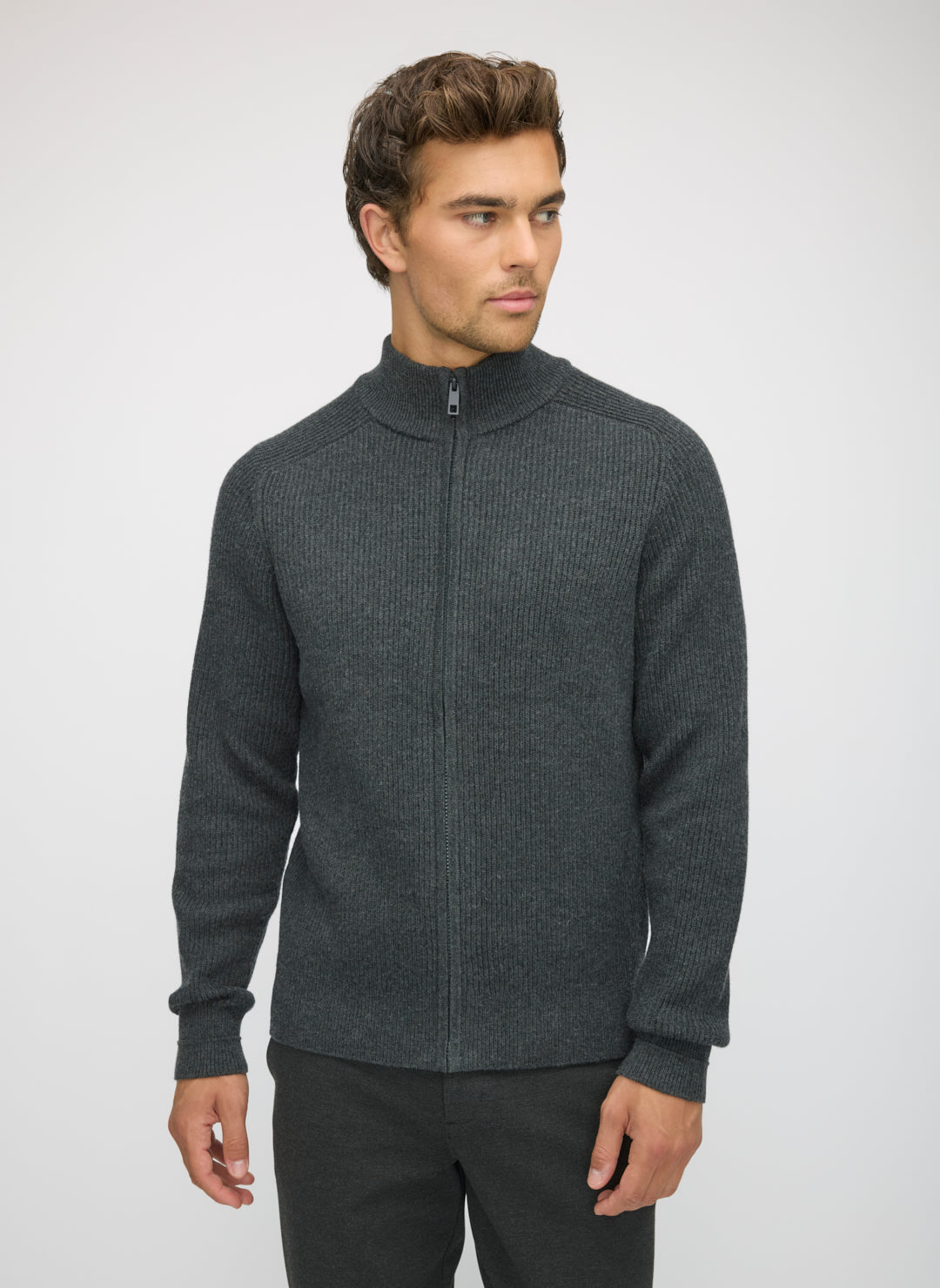 Merino Cotton Full Zip Sweater