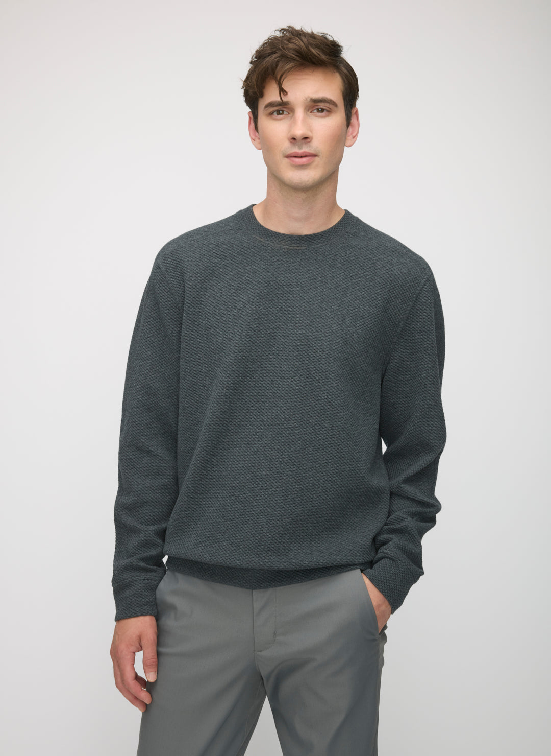 Textured Crew Sweatshirt