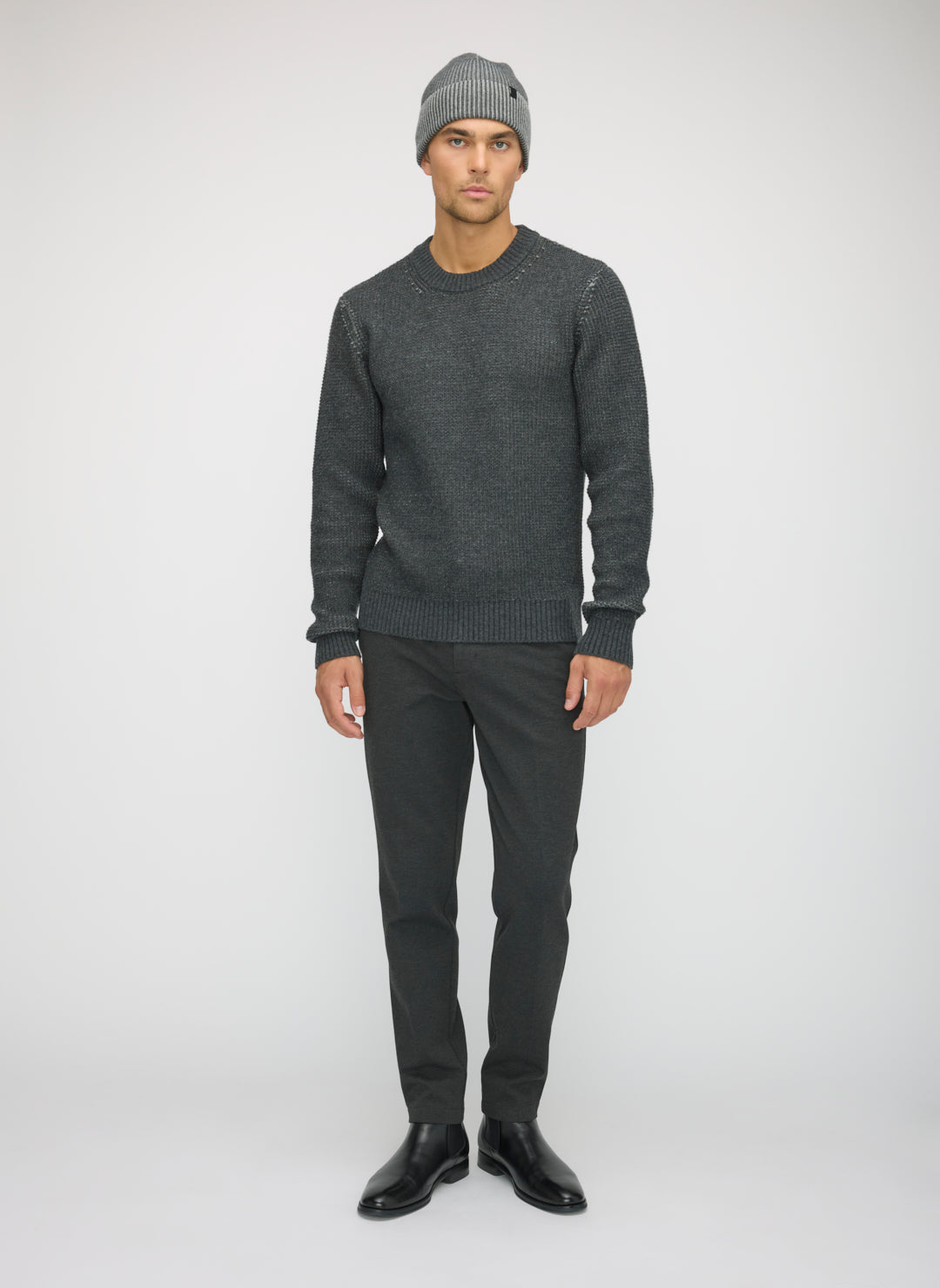 Tuck Stitch Crew Sweater