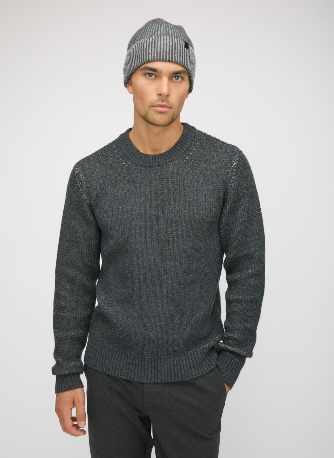 Tuck Stitch Crew Sweater