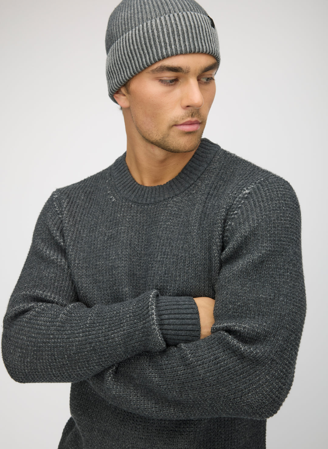 Tuck Stitch Crew Sweater