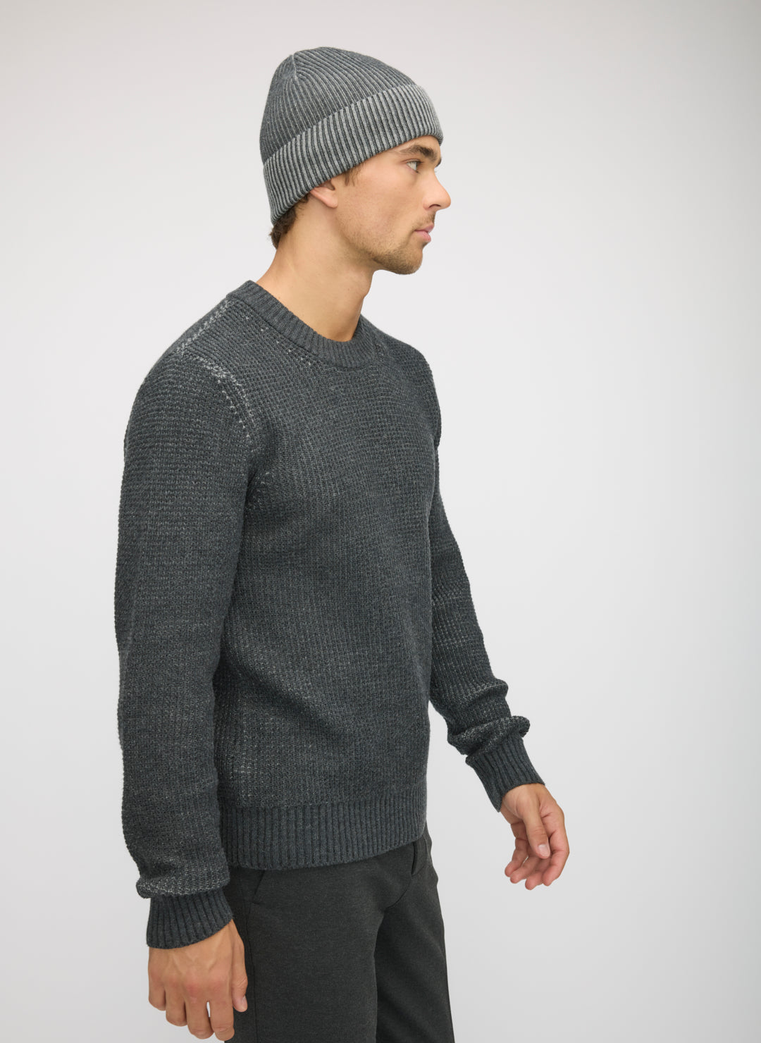 Tuck Stitch Crew Sweater