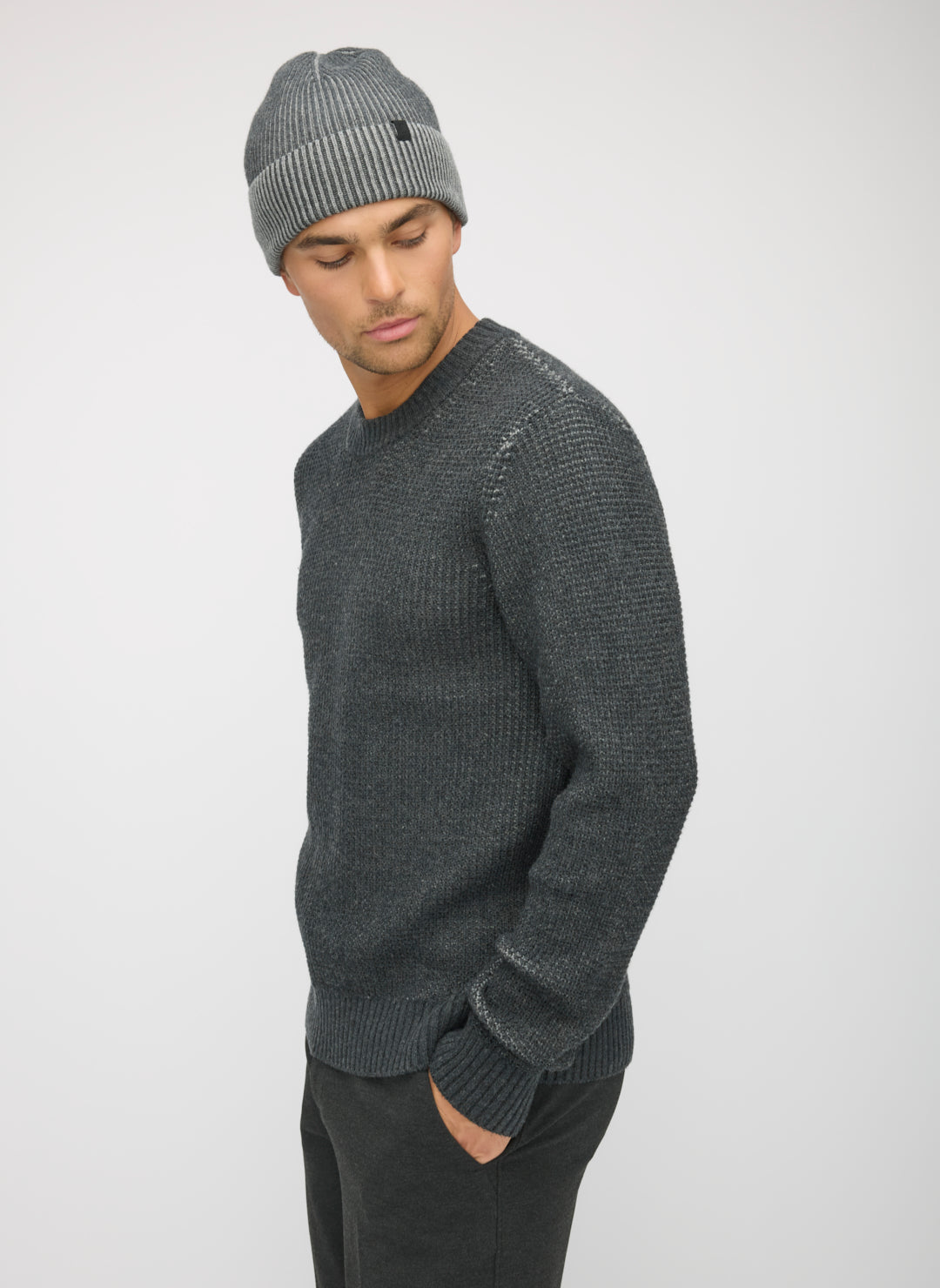 Tuck Stitch Crew Sweater