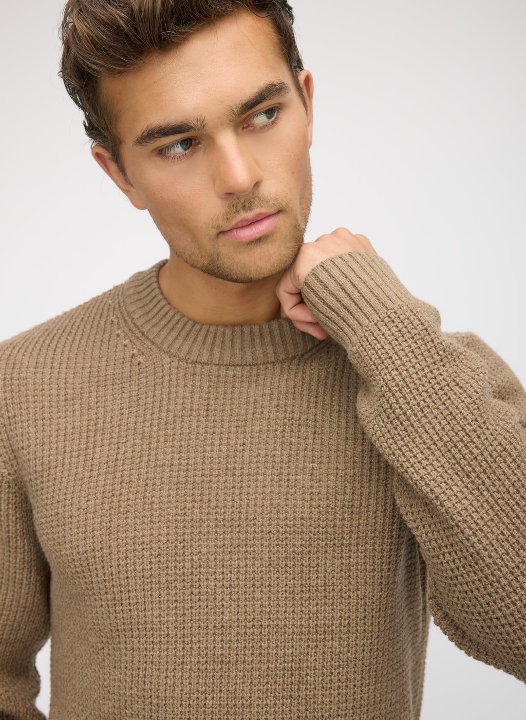 Tuck Stitch Crew Sweater
