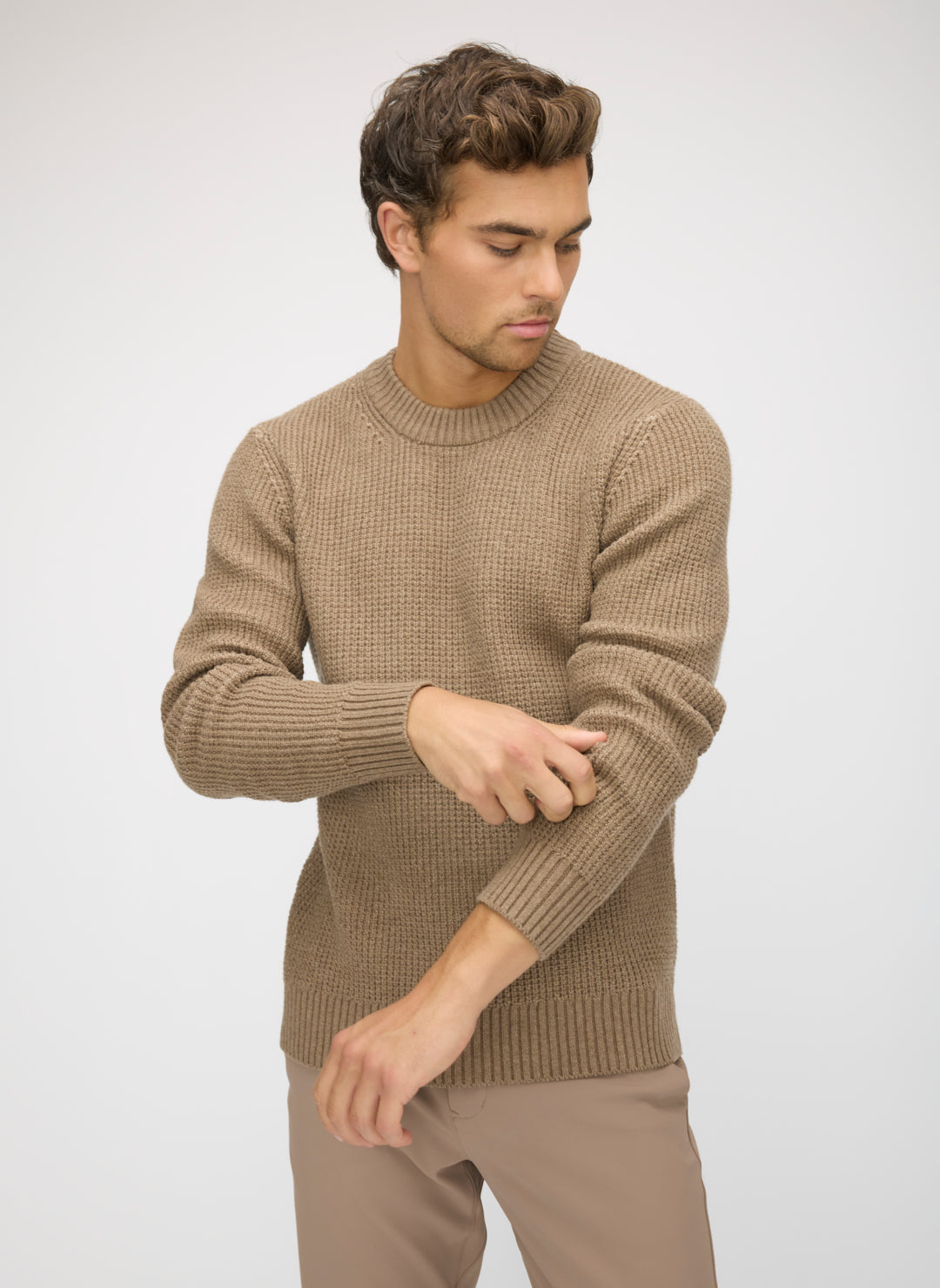 Tuck Stitch Crew Sweater