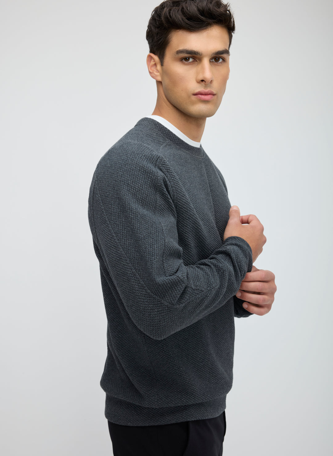 Textured Crew Sweatshirt