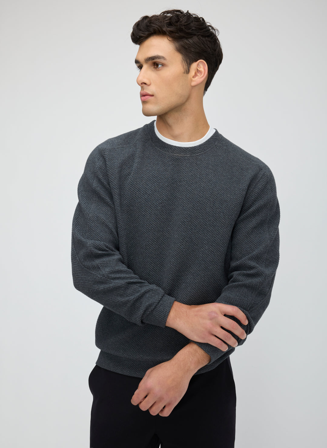 Textured Crew Sweatshirt