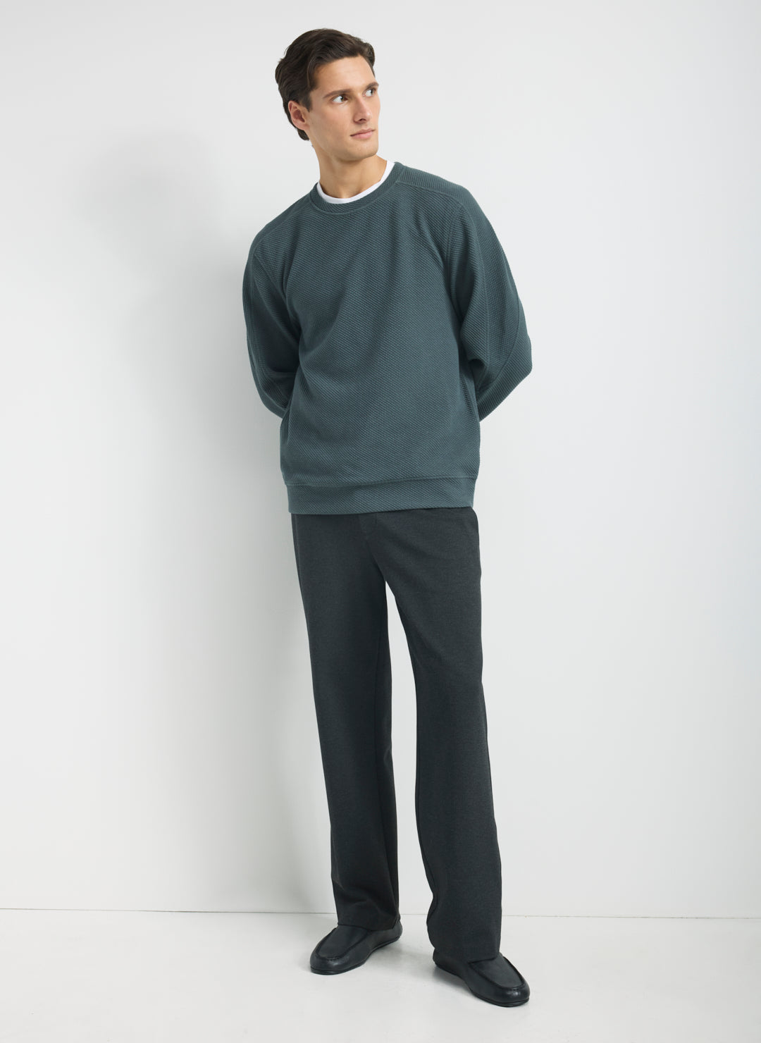 Textured Crew Sweatshirt