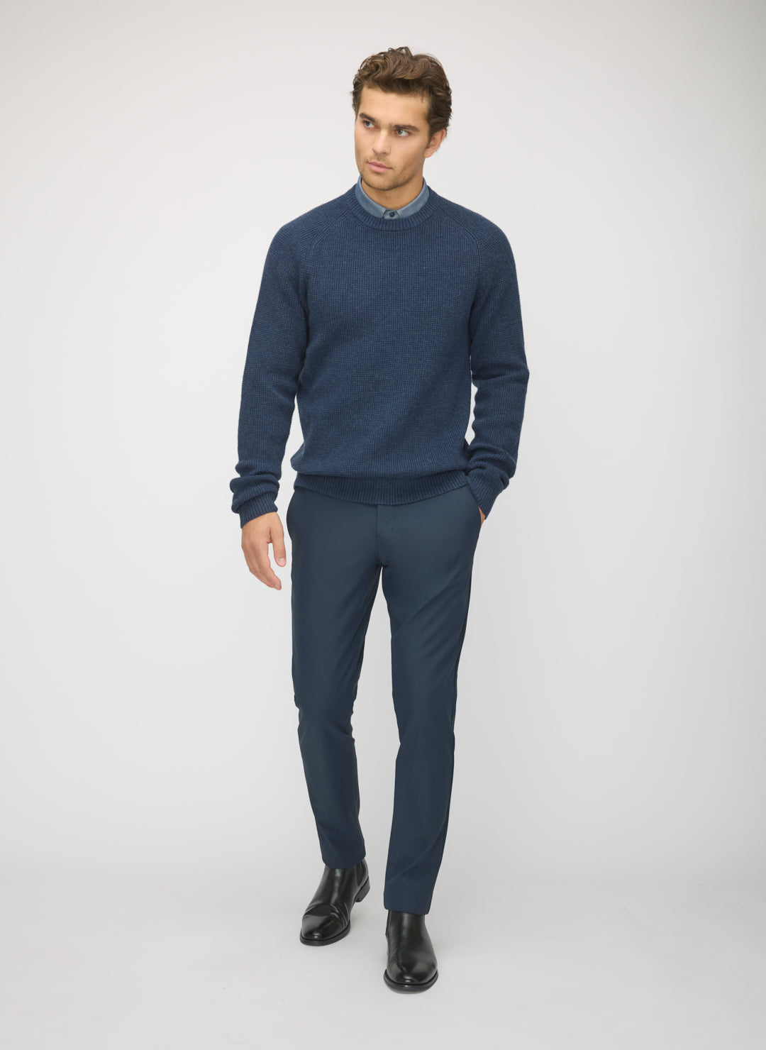 Waffle Crewneck Sweater