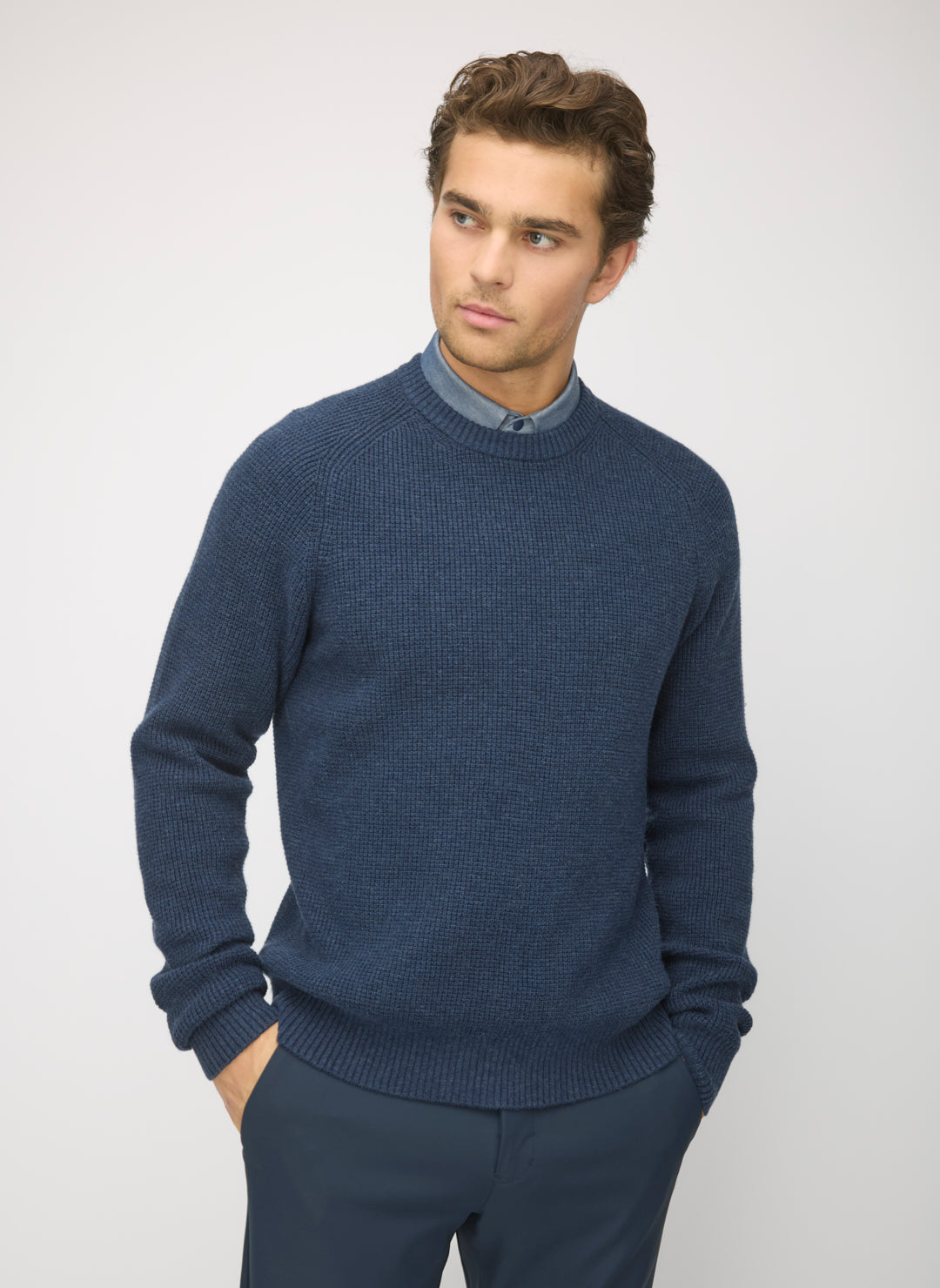 Waffle Crewneck Sweater