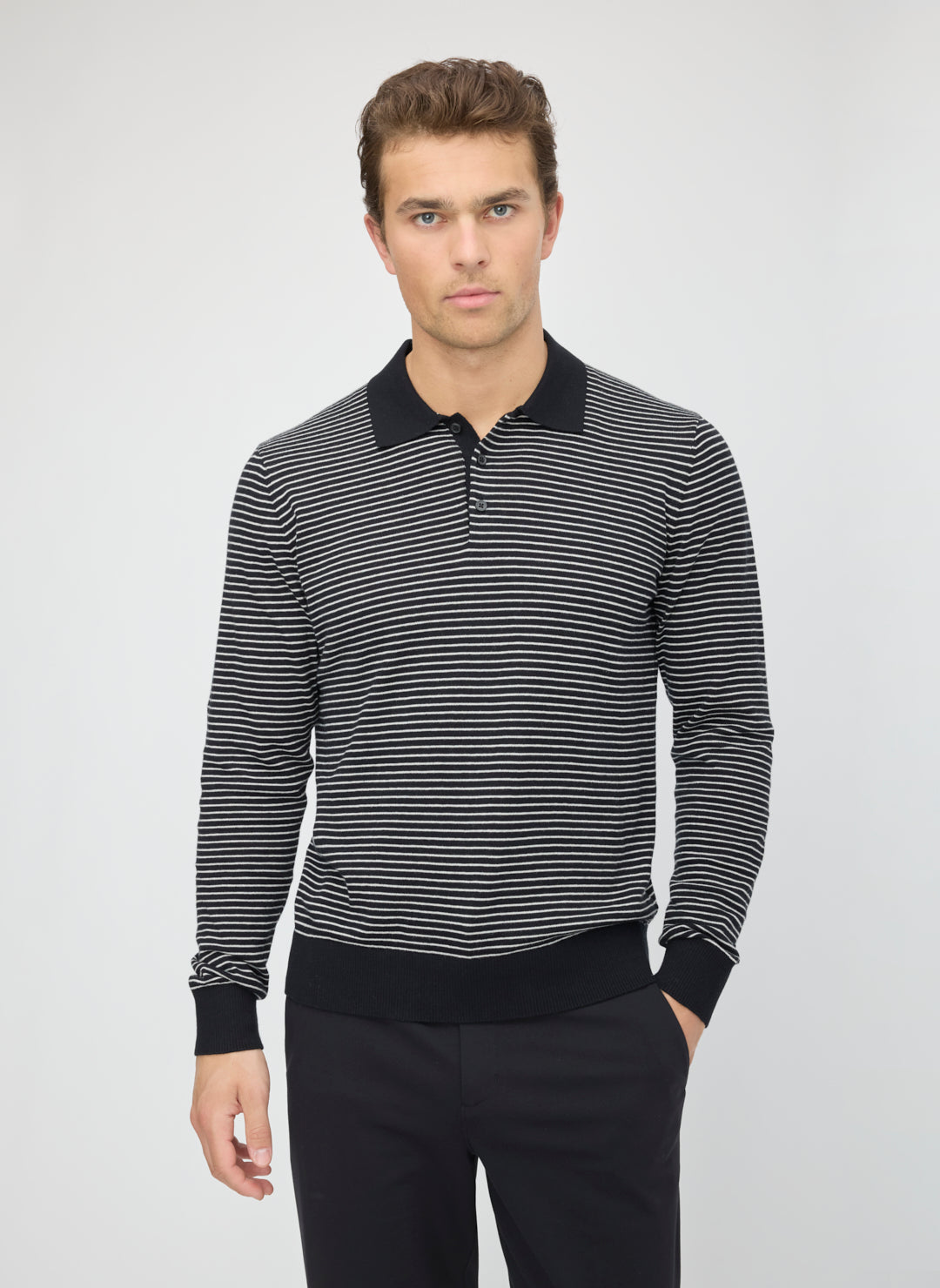 Cotton Cashmere Polo Sweater