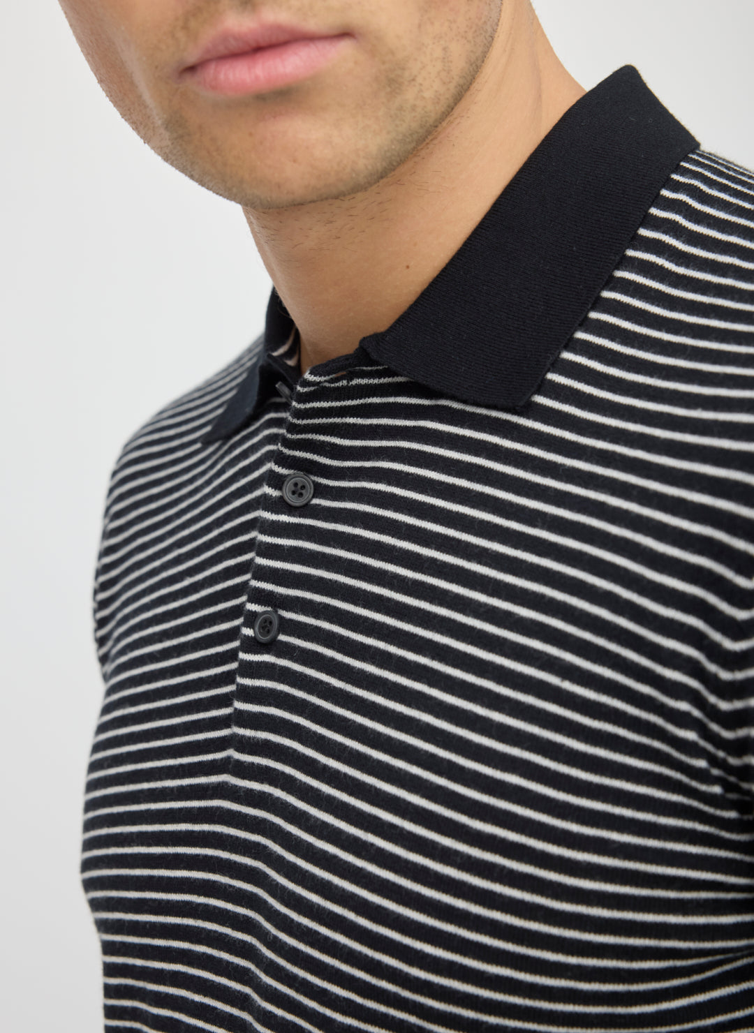 Cotton Cashmere Polo Sweater