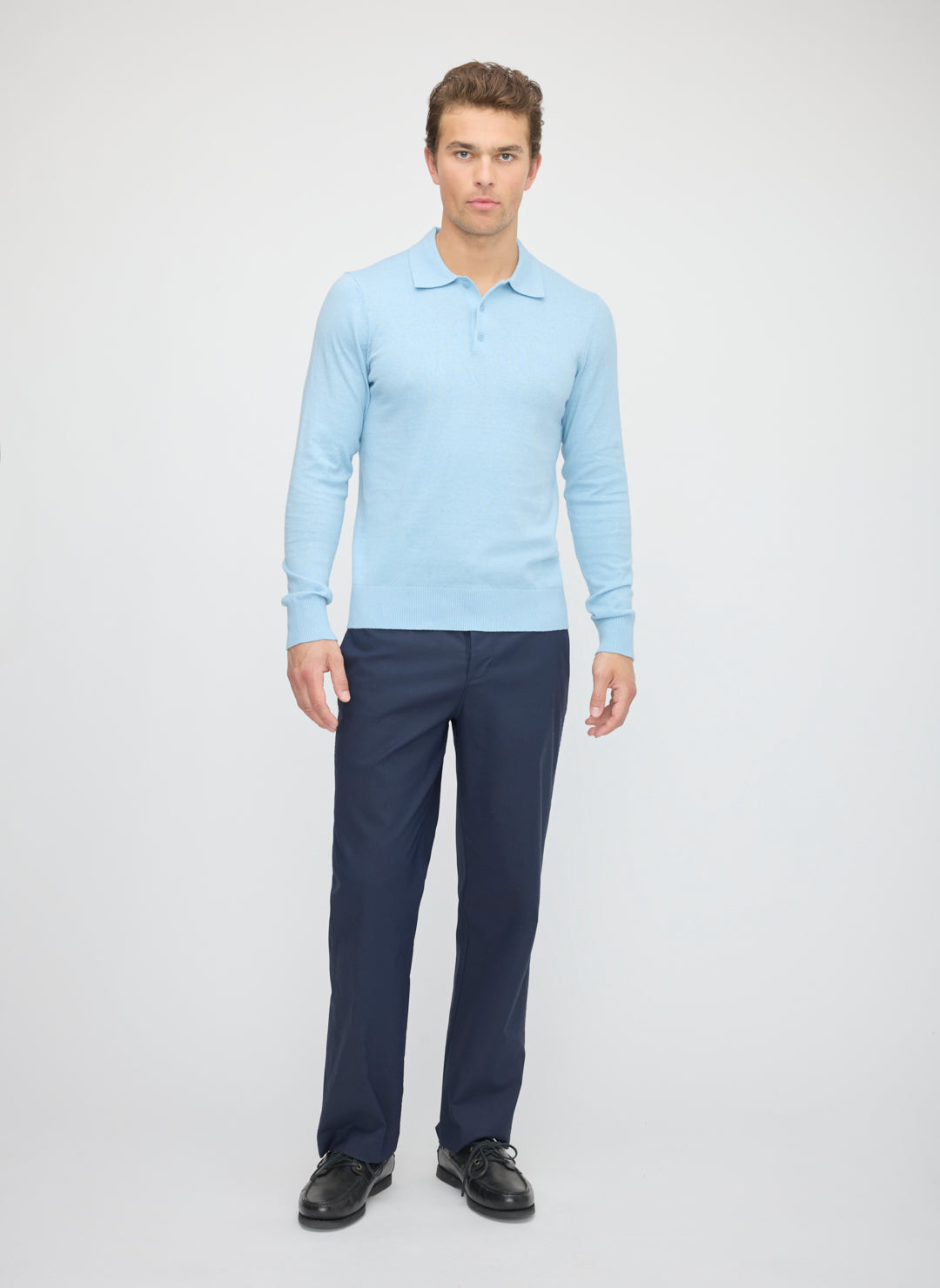 Cotton Cashmere Polo Sweater