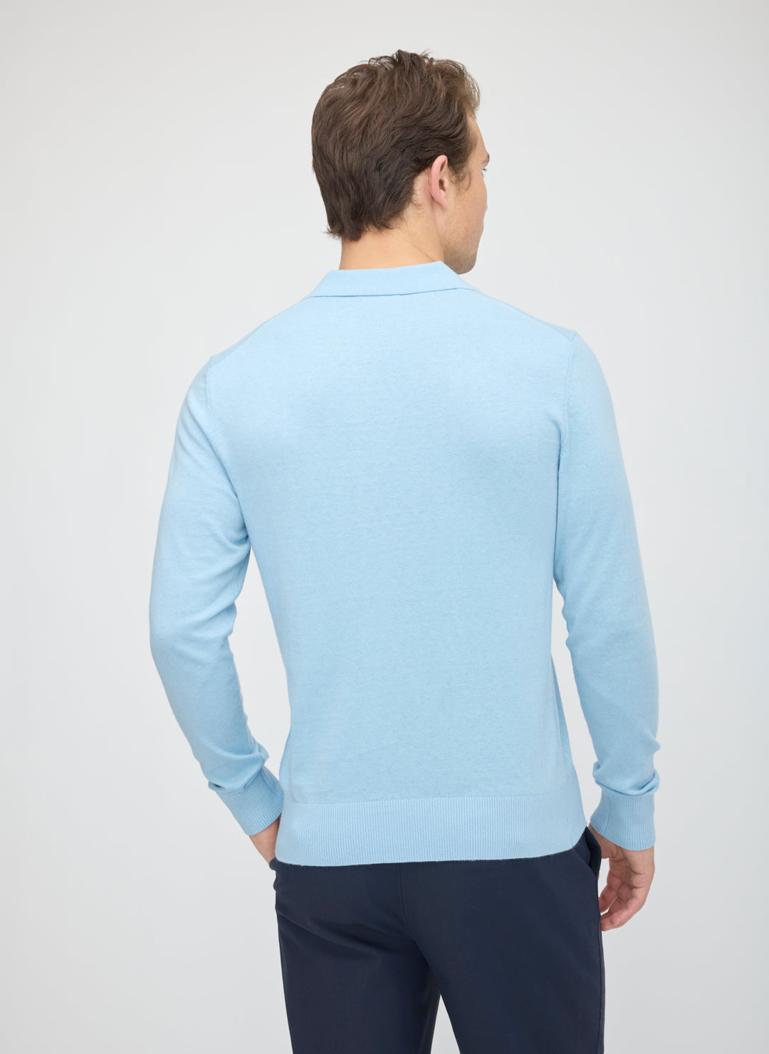 Cotton Cashmere Polo Sweater
