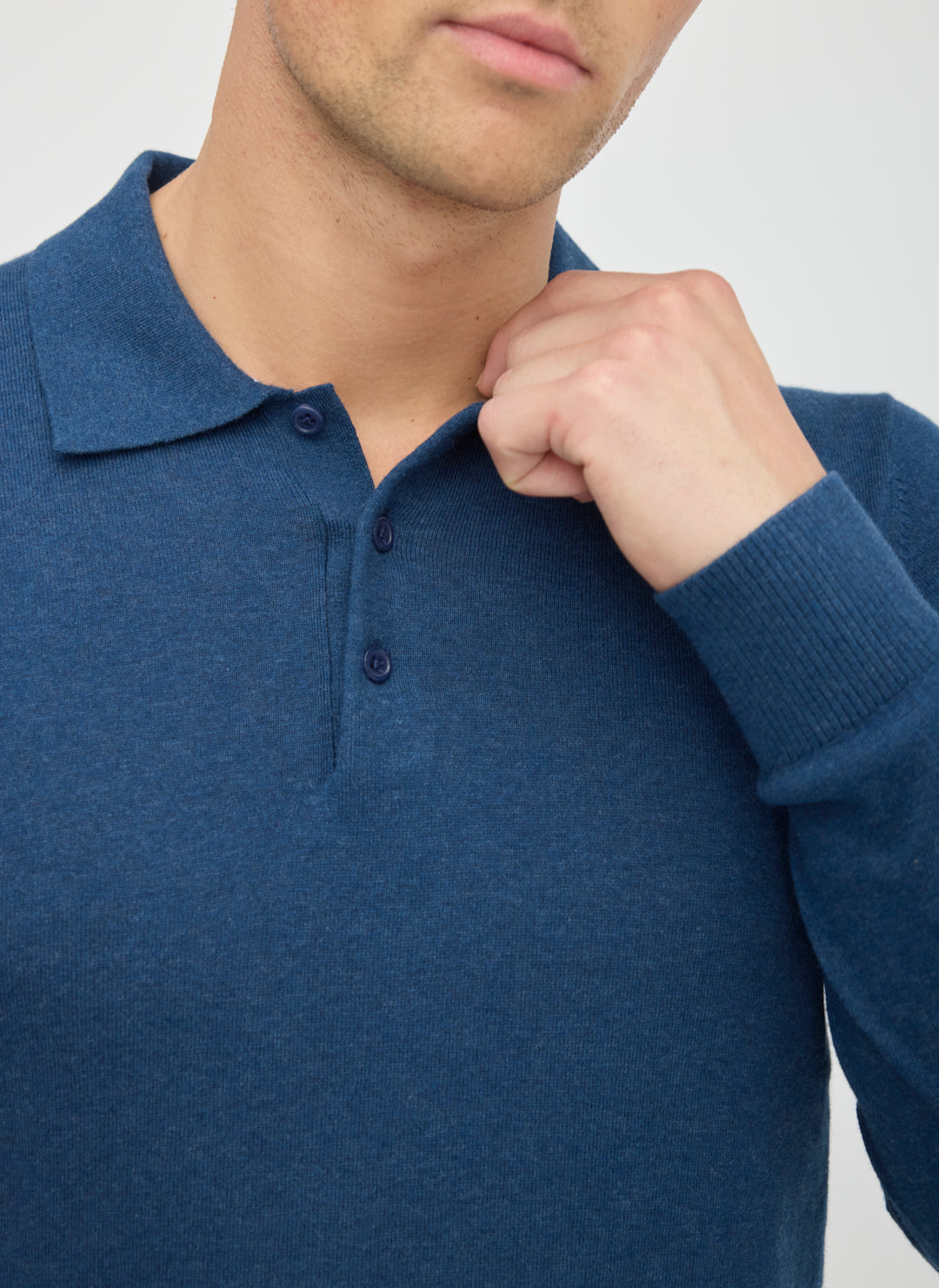 Cotton Cashmere Polo Sweater