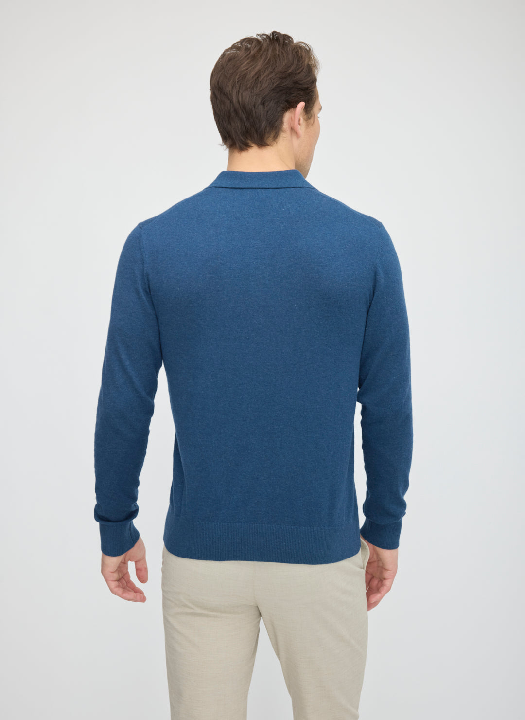 Cotton Cashmere Polo Sweater