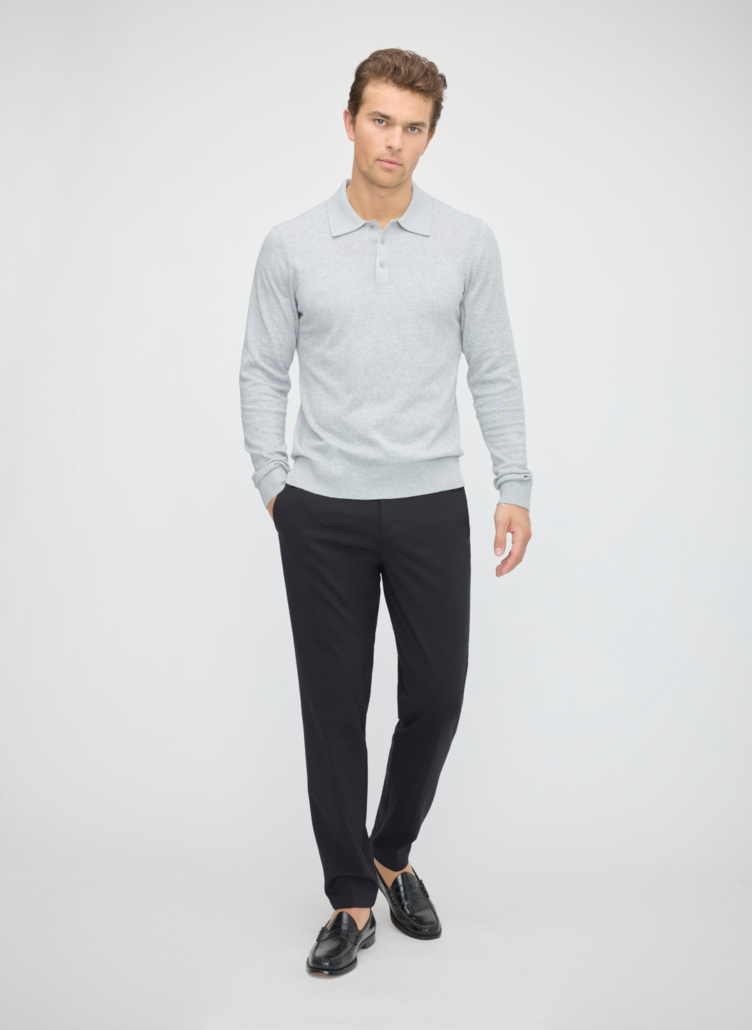 Cotton Cashmere Polo Sweater